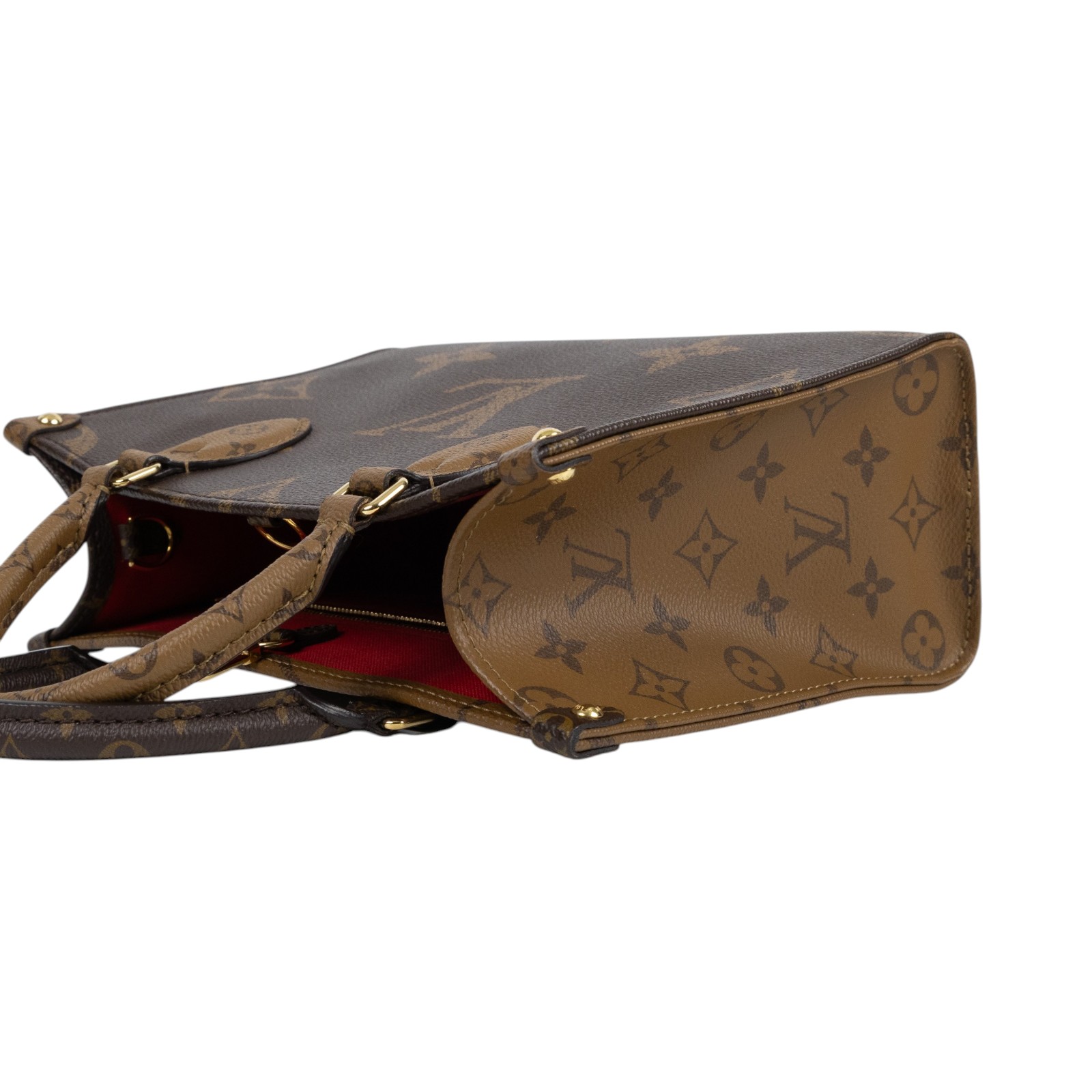 路易威登 LOUIS VUITTON OnTheGo PM 雙色帆布 手提 斜背包 M46373 晶片款  原廠盒子/防塵袋/內袋/背帶