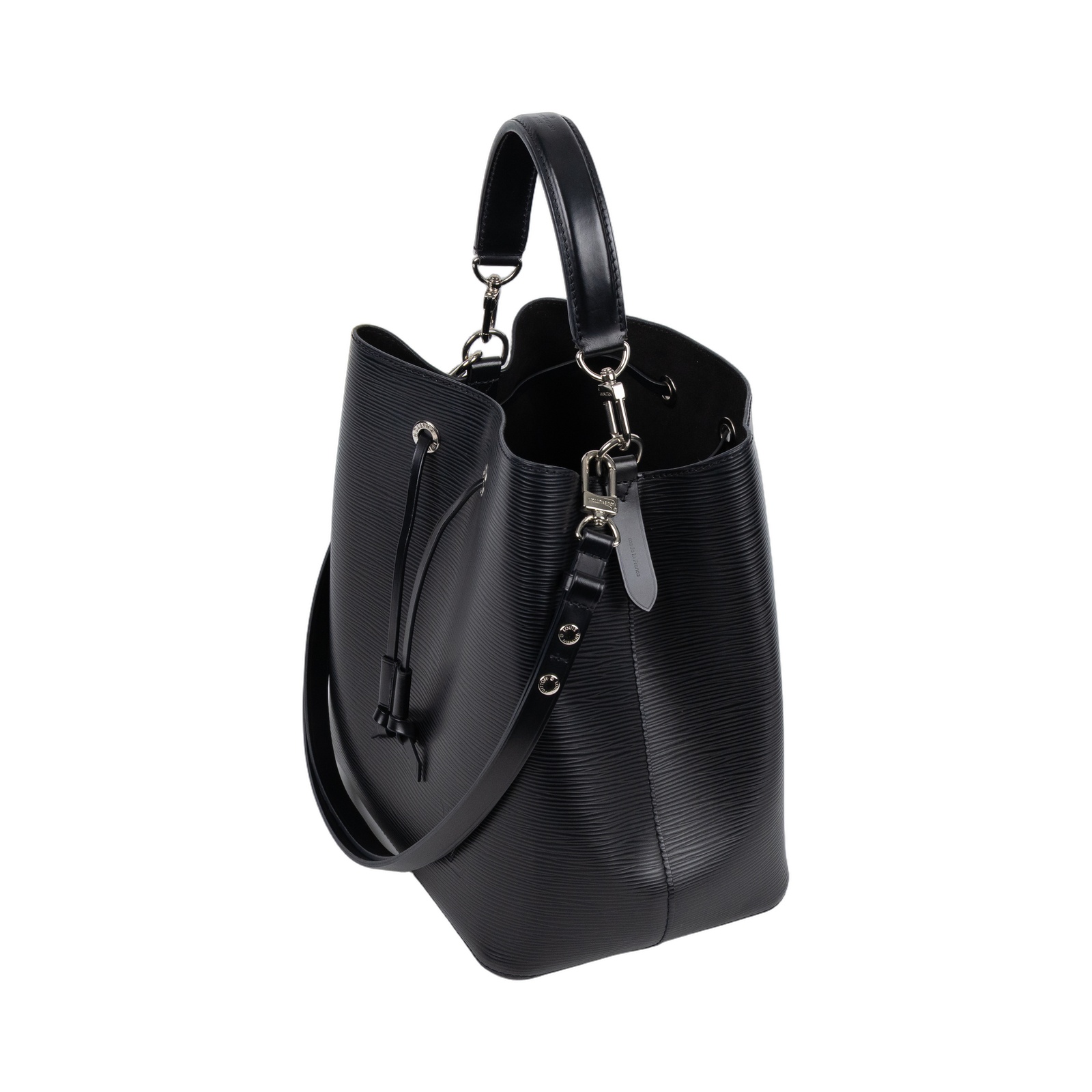 路易威登 LOUIS VUITTON NéoNoé MM EPI 束口水桶包 M54366 晶片款 黑銀EPI NEONOE水桶包MM 背帶2