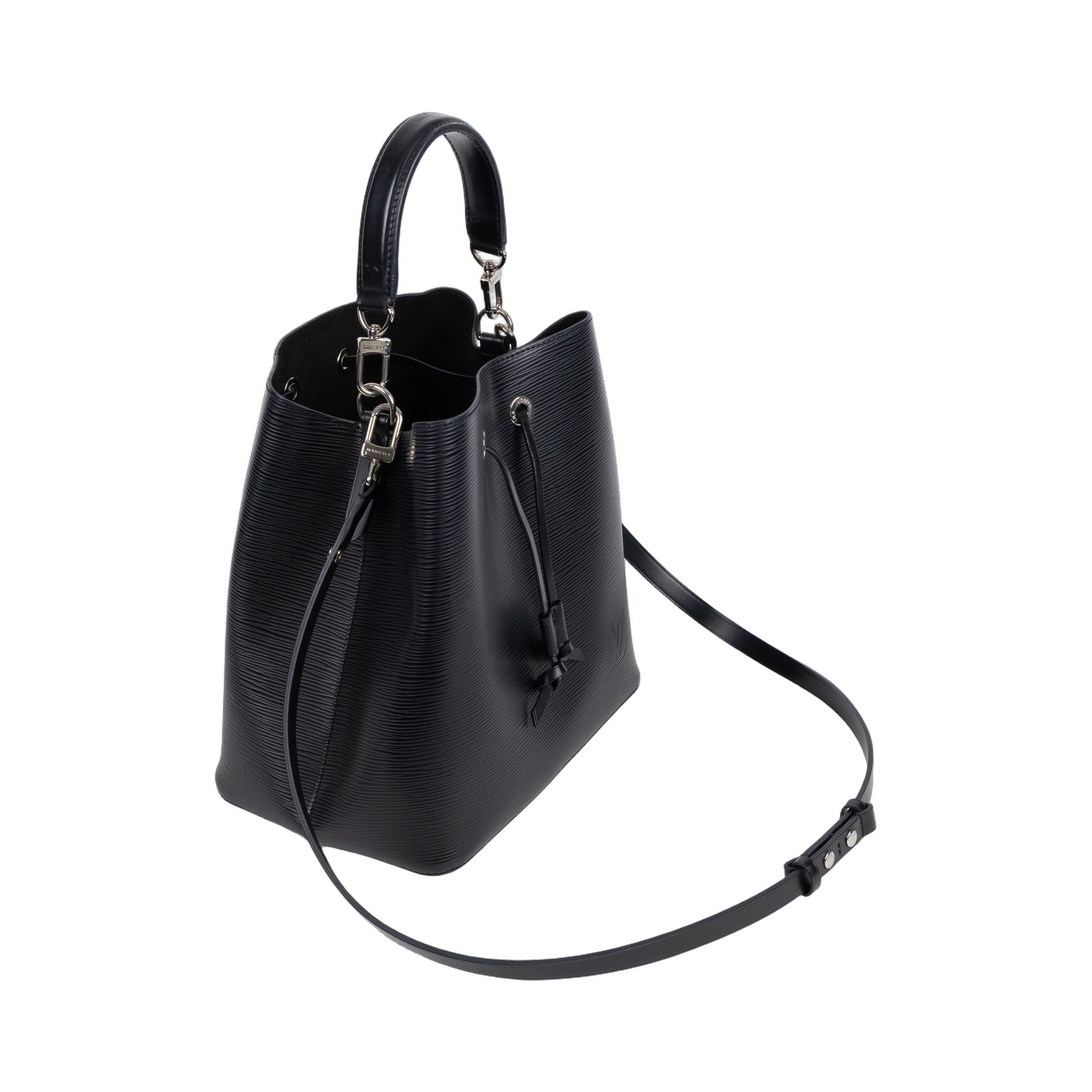 路易威登 LOUIS VUITTON NéoNoé MM EPI 束口水桶包 M54366 晶片款 黑銀EPI NEONOE水桶包MM 背帶2