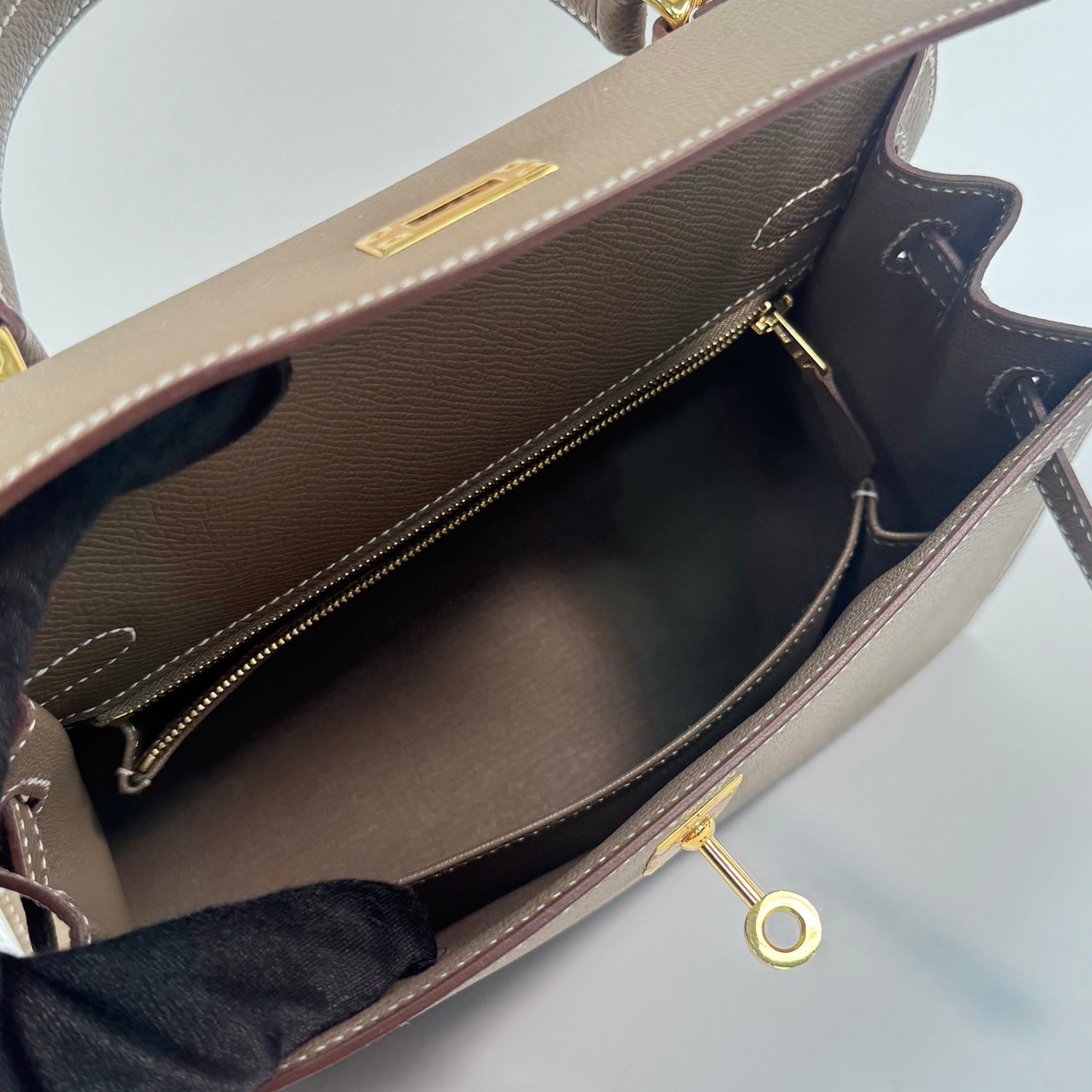 愛馬仕 Hermes Kelly Bag 凱莉包 25 KL25 B刻 大象灰KELLY25 EPSOM 防塵袋/原廠盒子/鎖組/購買證明