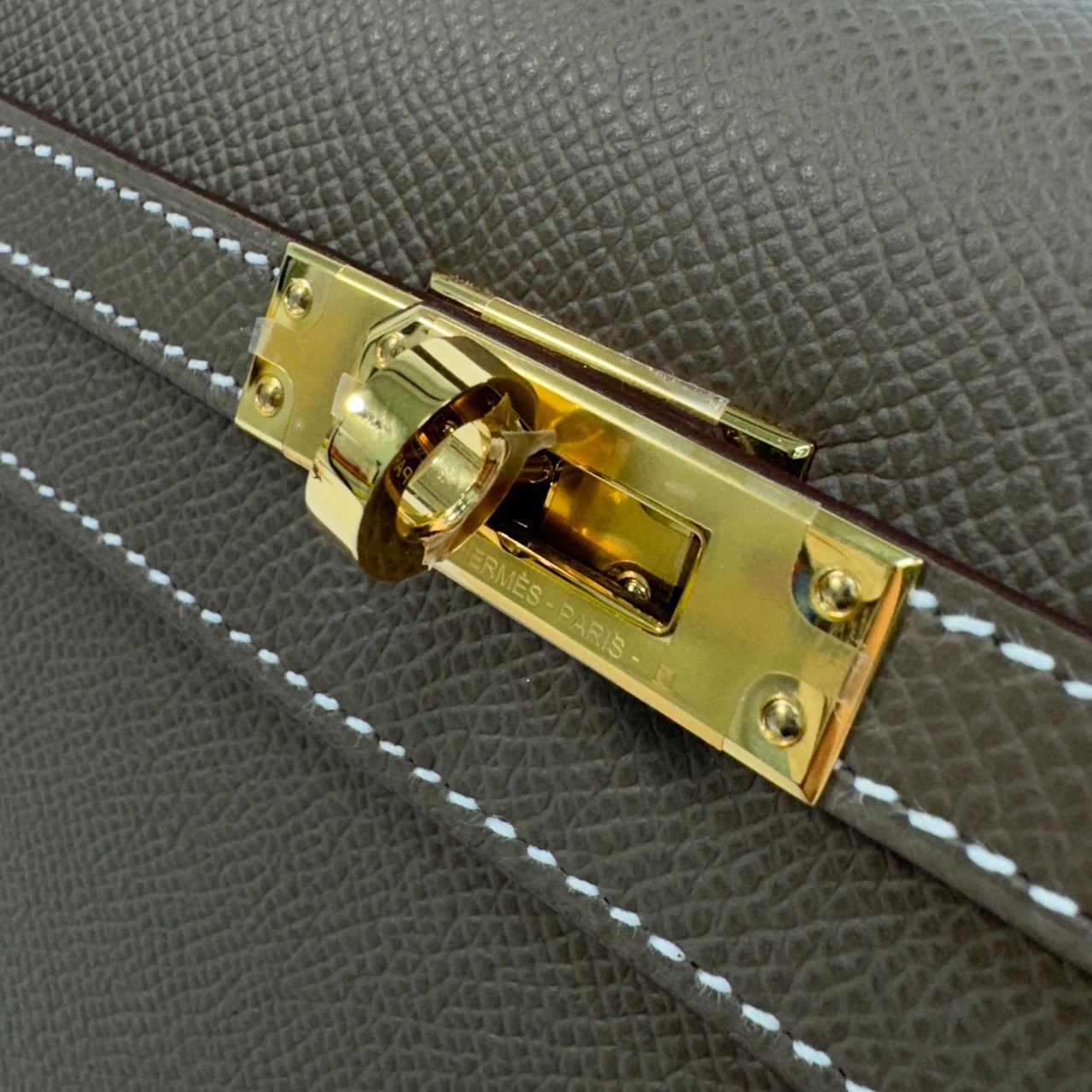 愛馬仕 Hermes Kelly Bag 凱莉包 25 KL25 B刻 大象灰KELLY25 EPSOM 防塵袋/原廠盒子/鎖組/購買證明