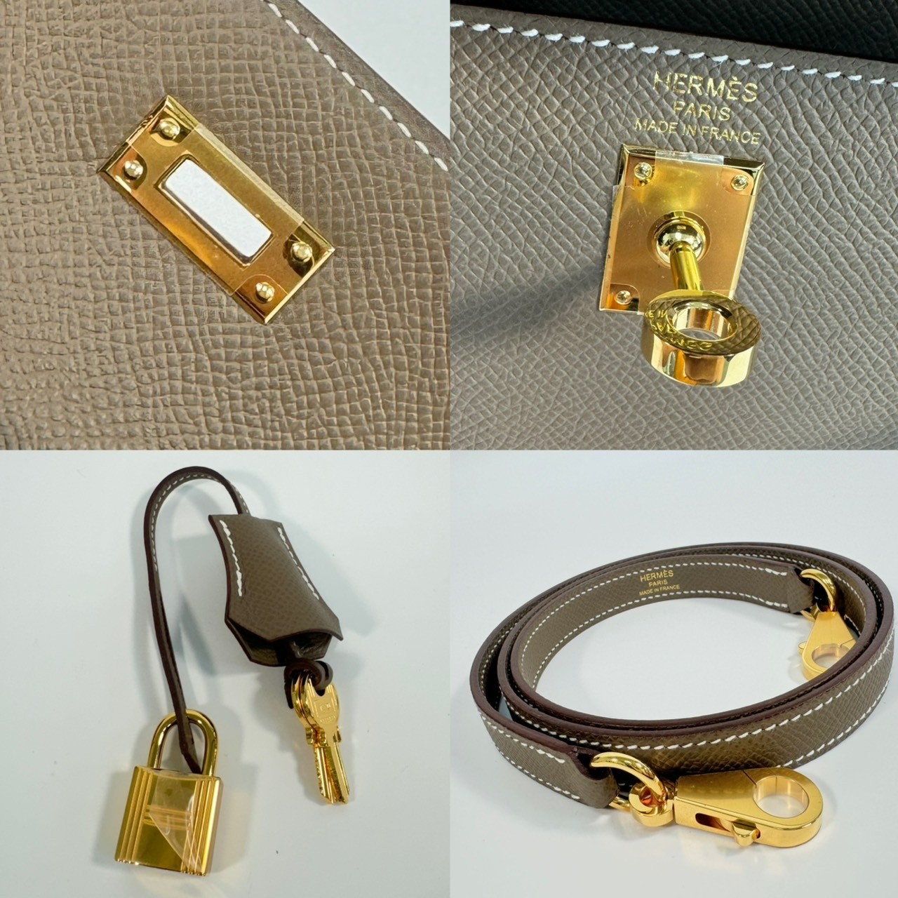 愛馬仕 Hermes Kelly Bag 凱莉包 25 KL25 B刻 大象灰KELLY25 EPSOM 防塵袋/原廠盒子/鎖組/購買證明