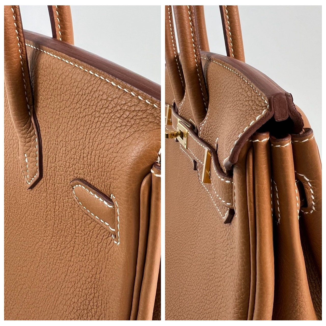 愛馬仕 Hermes Birkin Bag 柏金包 25 BK25 U刻 金棕金BIRKIN25 TOGO 防塵袋/原廠盒子/鎖組/購買證明/雨衣