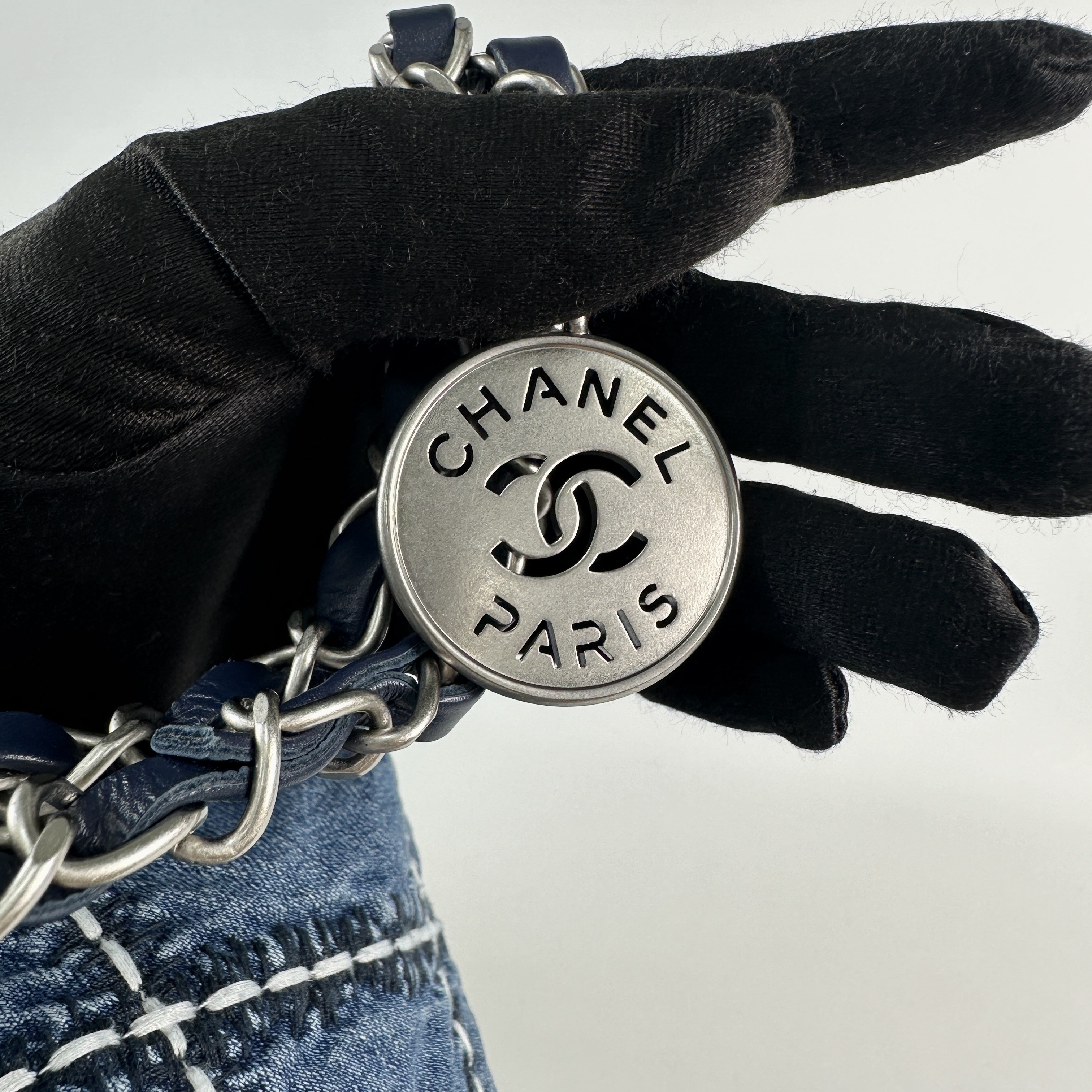 香奈兒 CHANEL 22 小型 束口包  晶片款 牛仔22 小號 原廠盒子/防塵袋