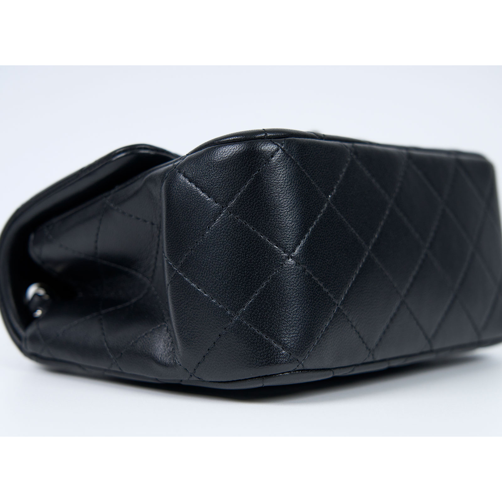 香奈兒 CHANEL CF 方形 迷你 口蓋包 A35200 晶片款 黑銀羊方胖 防塵袋/原廠盒子/購買證明影本