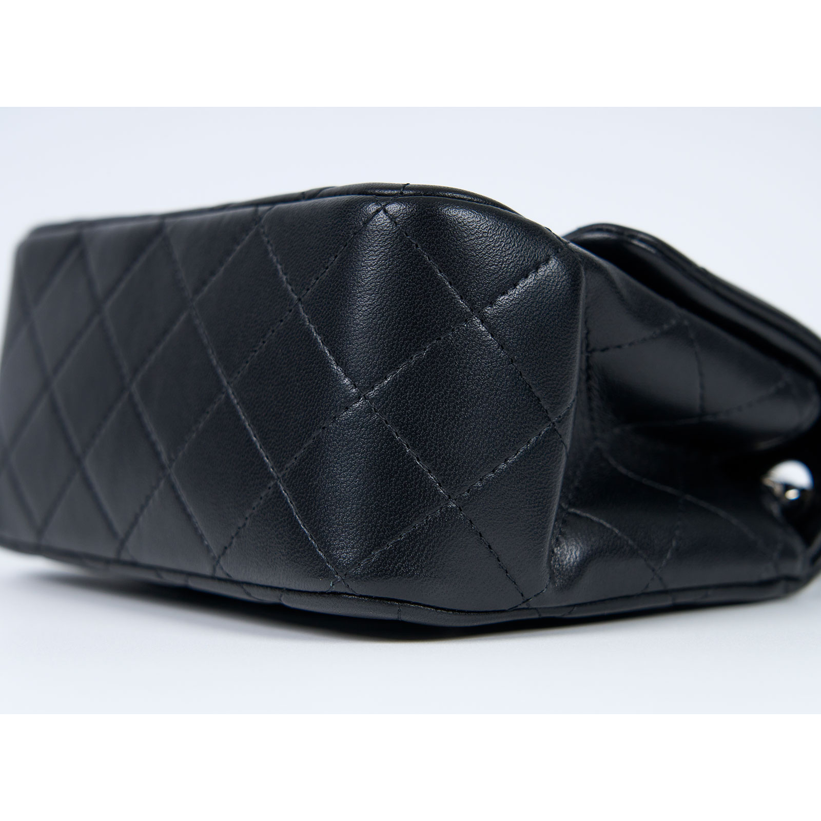 香奈兒 CHANEL CF 方形 迷你 口蓋包 A35200 晶片款 黑銀羊方胖 防塵袋/原廠盒子/購買證明影本