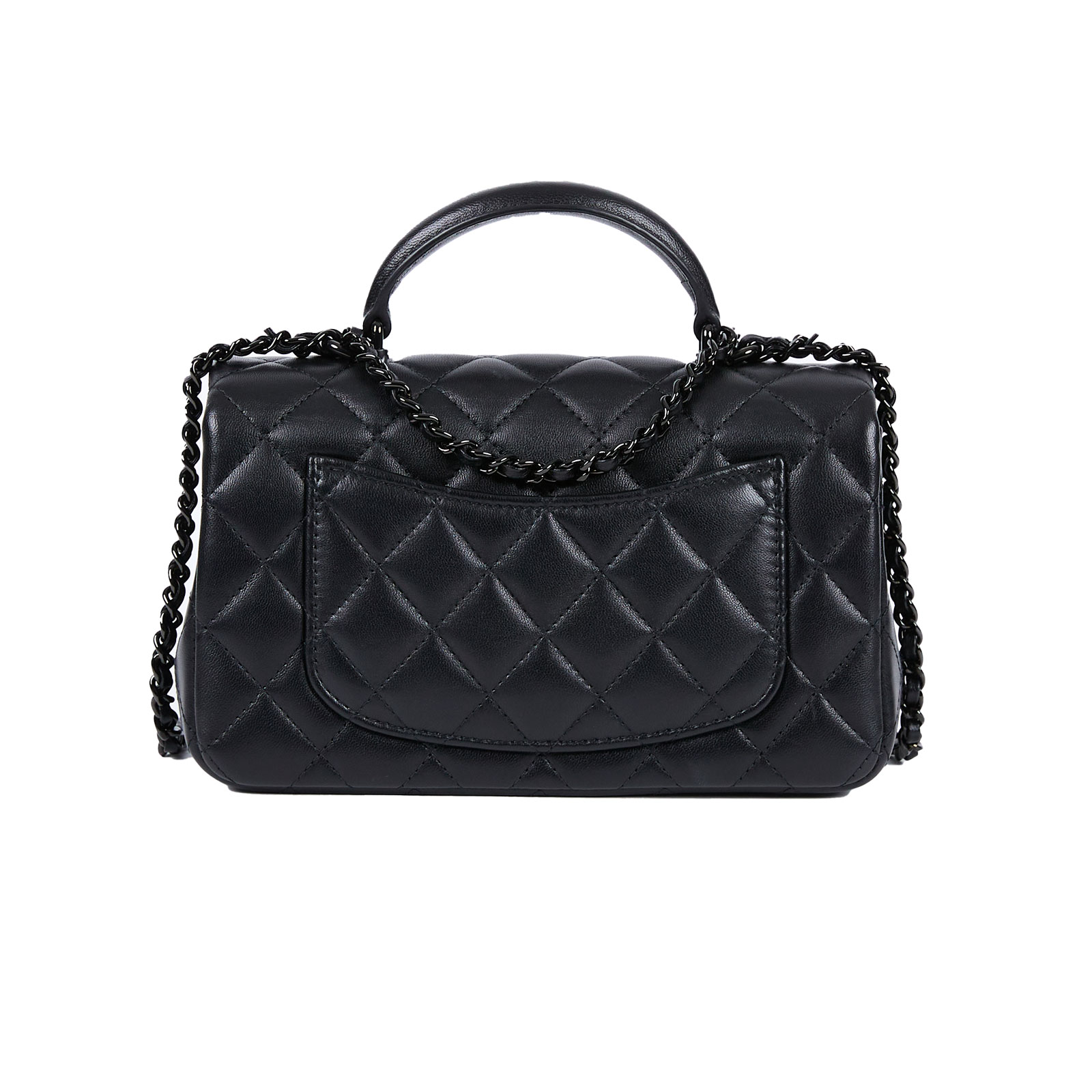 香奈兒 CHANEL Coco 20  Handle 肩背 斜背 迷你 口蓋包 AS2431 晶片款 SO BLACK HANDLE COCO20 防塵袋/原廠盒子/保證卡