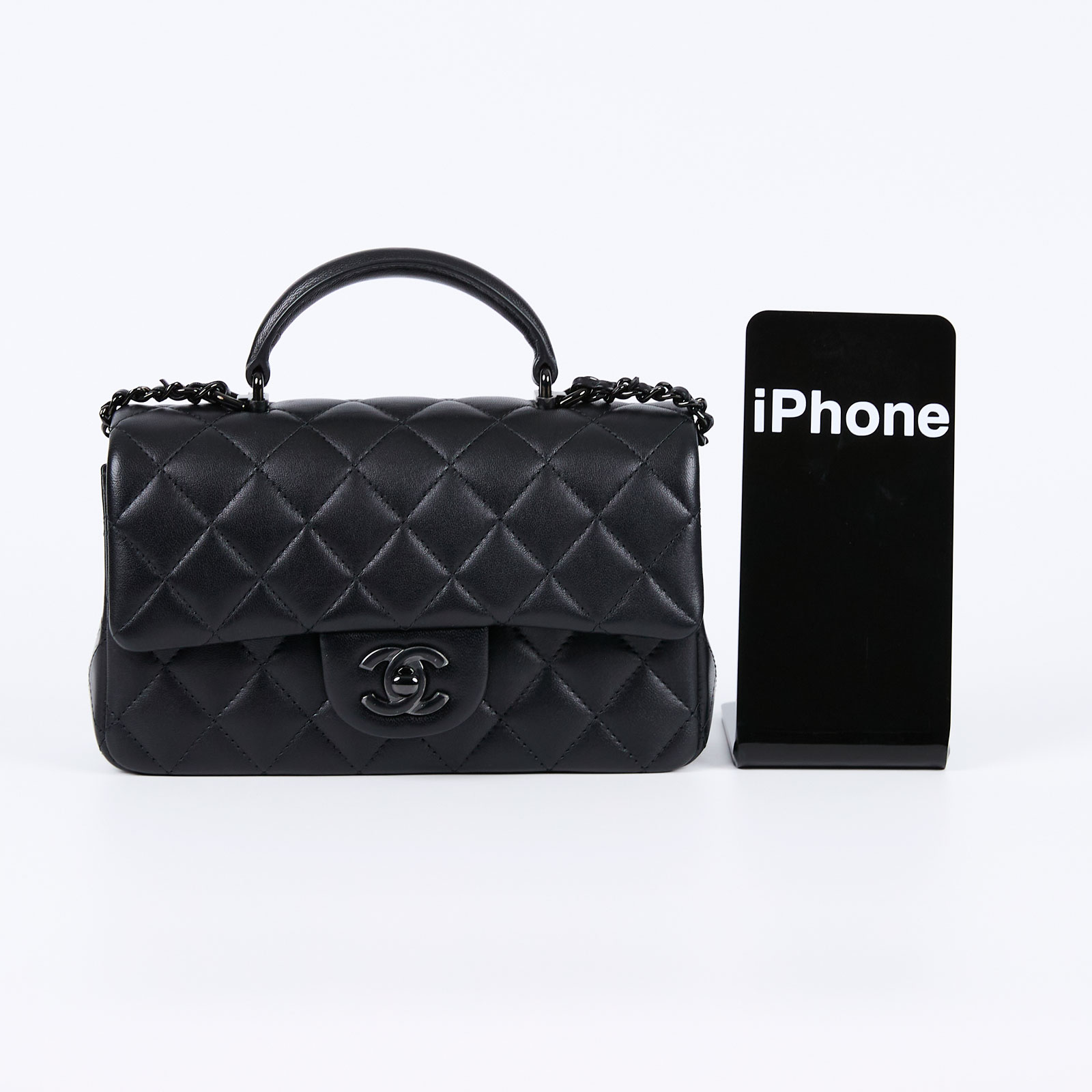 香奈兒 CHANEL Coco 20  Handle 肩背 斜背 迷你 口蓋包 AS2431 晶片款 SO BLACK HANDLE COCO20 防塵袋/原廠盒子/保證卡
