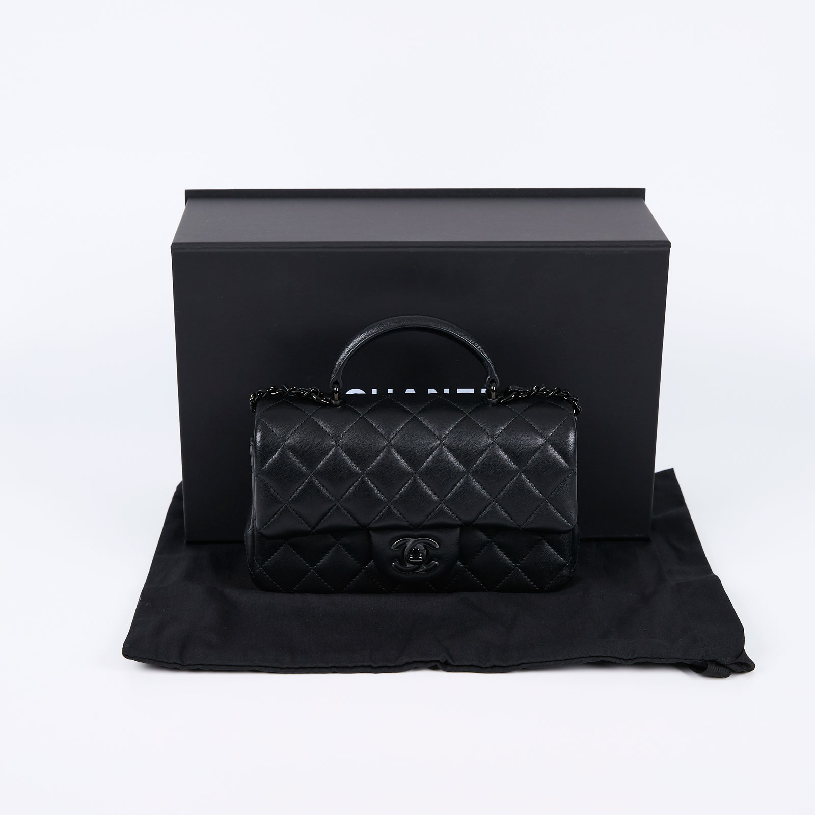 香奈兒 CHANEL Coco 20  Handle 肩背 斜背 迷你 口蓋包 AS2431 晶片款 SO BLACK HANDLE COCO20 防塵袋/原廠盒子/保證卡