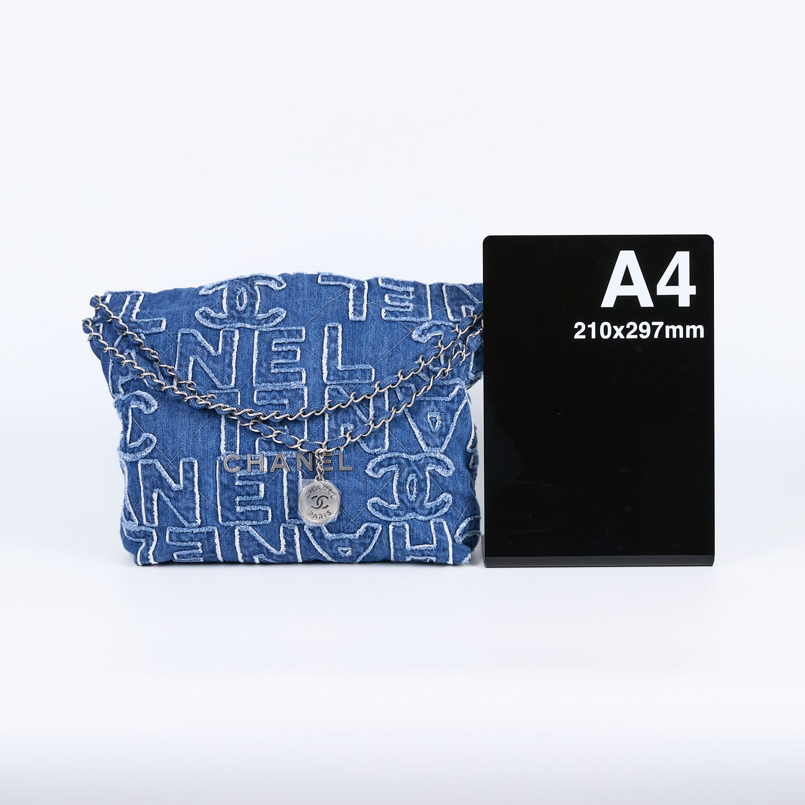 香奈兒 CHANEL 22 小型 束口包  晶片款 牛仔字母22 小號 防塵袋/原廠盒子