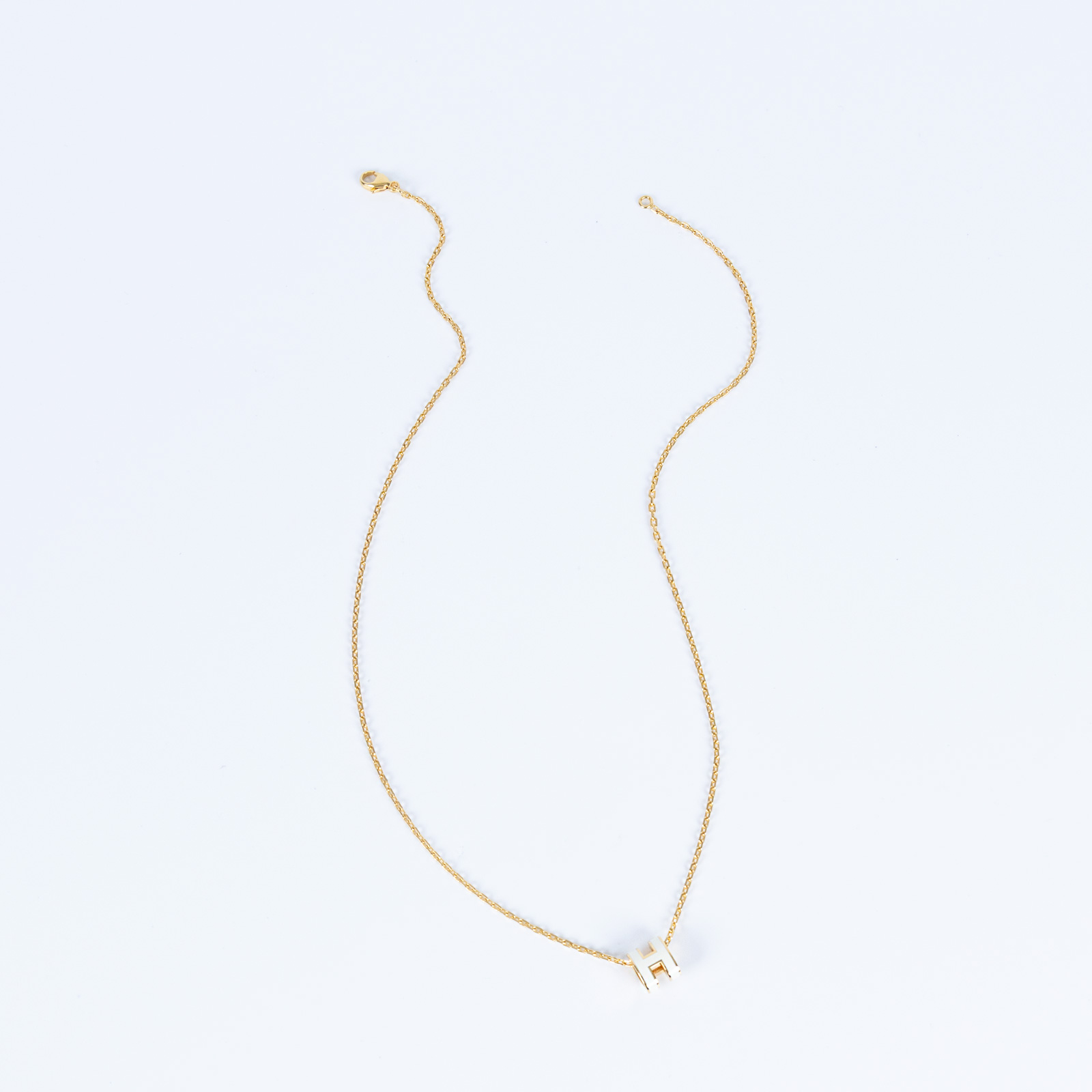 愛馬仕 Hermes Mini Pop H 墜飾 POPHPMINI ST 02 34 白MINI POP H項鍊 原廠盒子/防塵袋