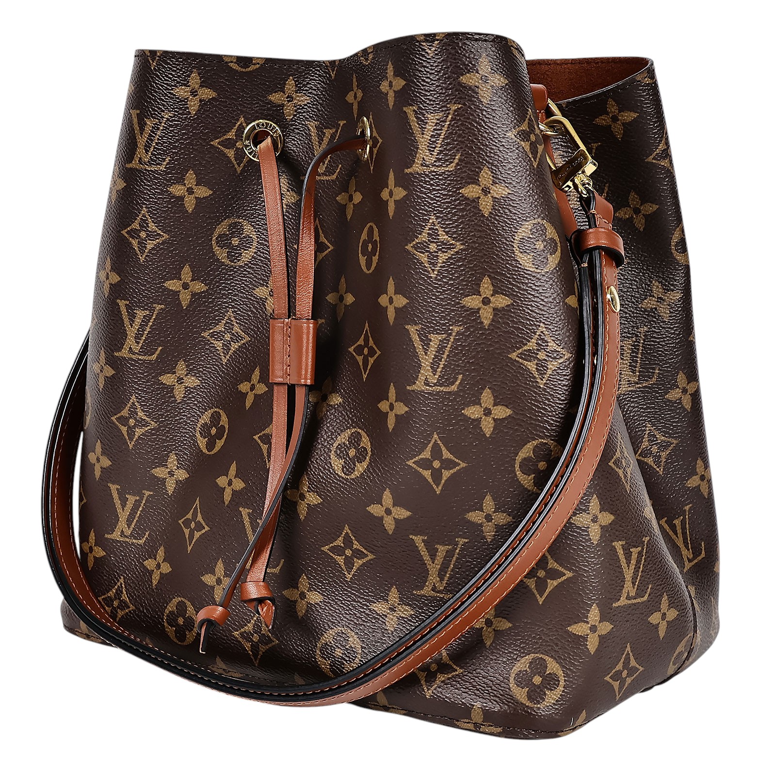 路易威登 LOUIS VUITTON NéoNoé MM 經典帆布 肩背 水桶包 棕色 M44887 晶片款 棕色原花NEONOE 無附屬品