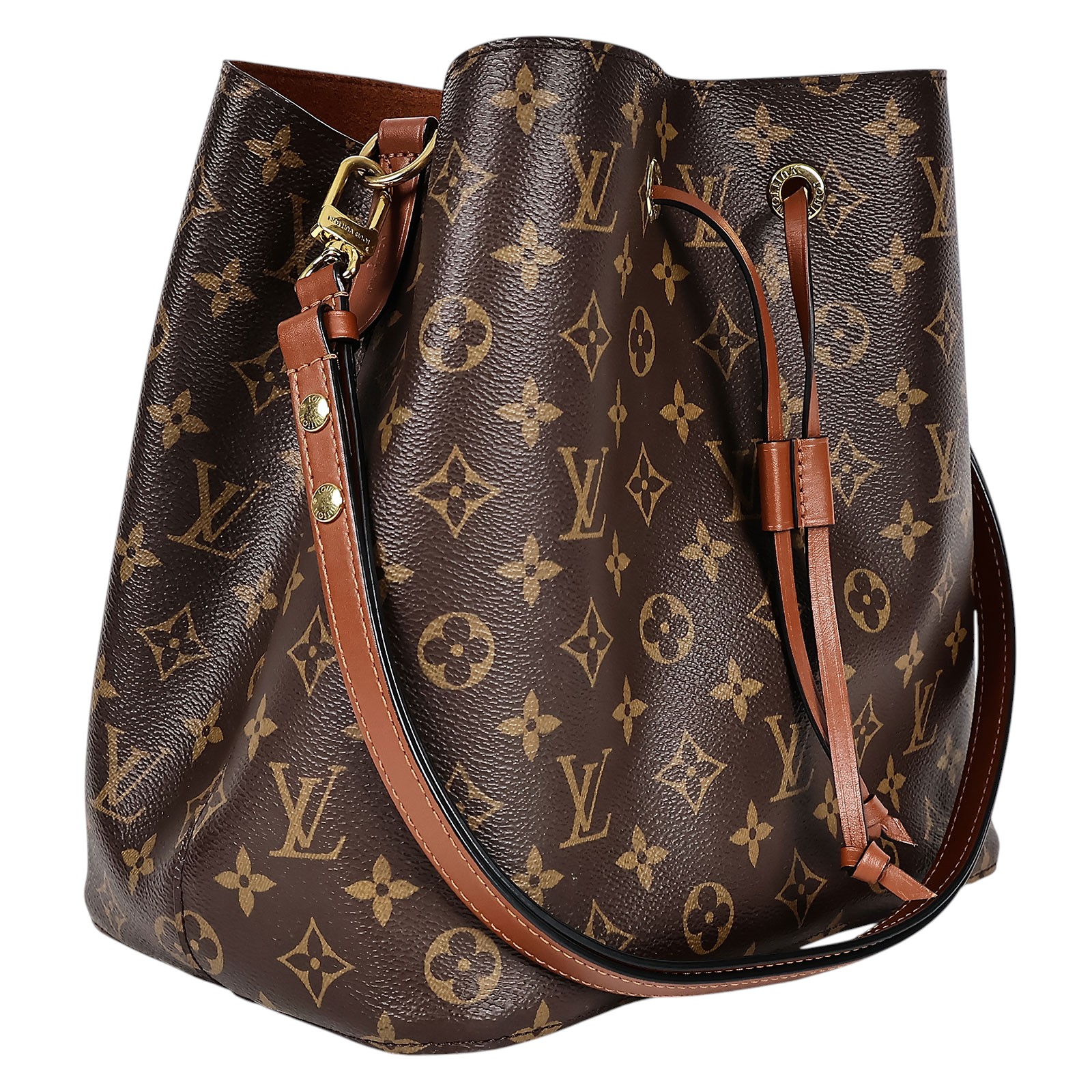 路易威登 LOUIS VUITTON NéoNoé MM 經典帆布 肩背 水桶包 棕色 M44887 晶片款 棕色原花NEONOE 無附屬品