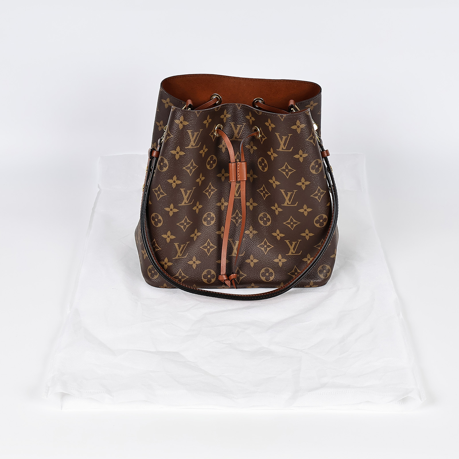 路易威登 LOUIS VUITTON NéoNoé MM 經典帆布 肩背 水桶包 棕色 M44887 晶片款 棕色原花NEONOE 無附屬品