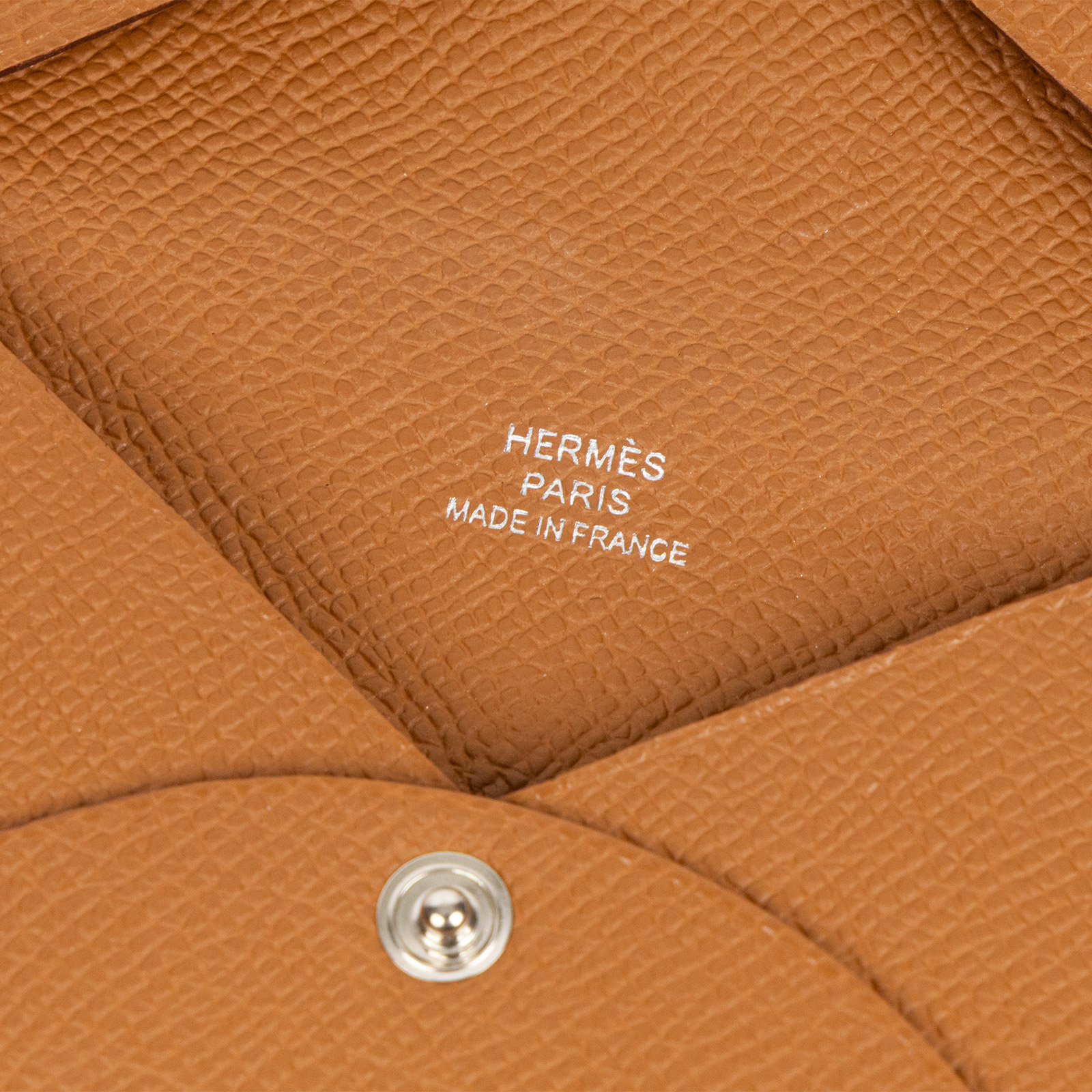愛馬仕 Hermes Calvi 卡包 CAL W刻 金棕CALVI 原廠盒子