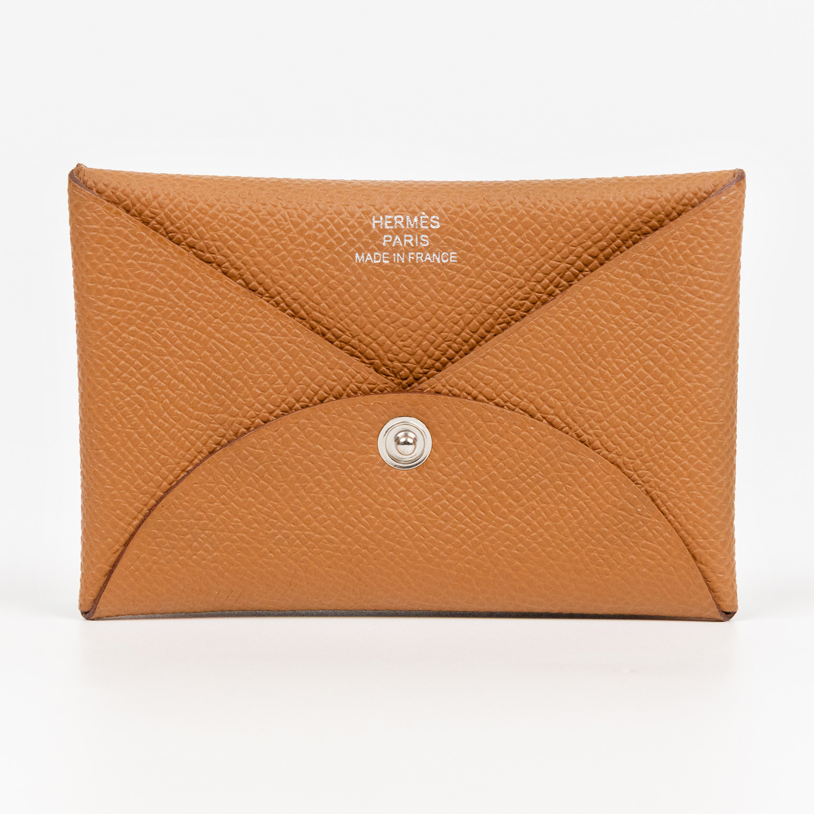 愛馬仕 Hermes Calvi 卡包 CAL W刻 金棕CALVI 原廠盒子
