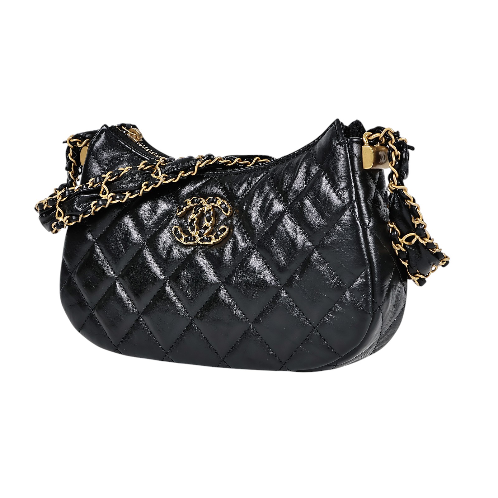 香奈兒 CHANEL 19 Hobo 肩背包 AP3647 晶片款 23K 黑HOBO腋下包 防塵袋/原廠盒子