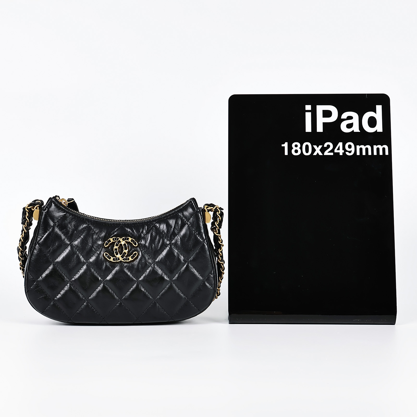 香奈兒 CHANEL 19 Hobo 肩背包 AP3647 晶片款 23K 黑HOBO腋下包 防塵袋/原廠盒子