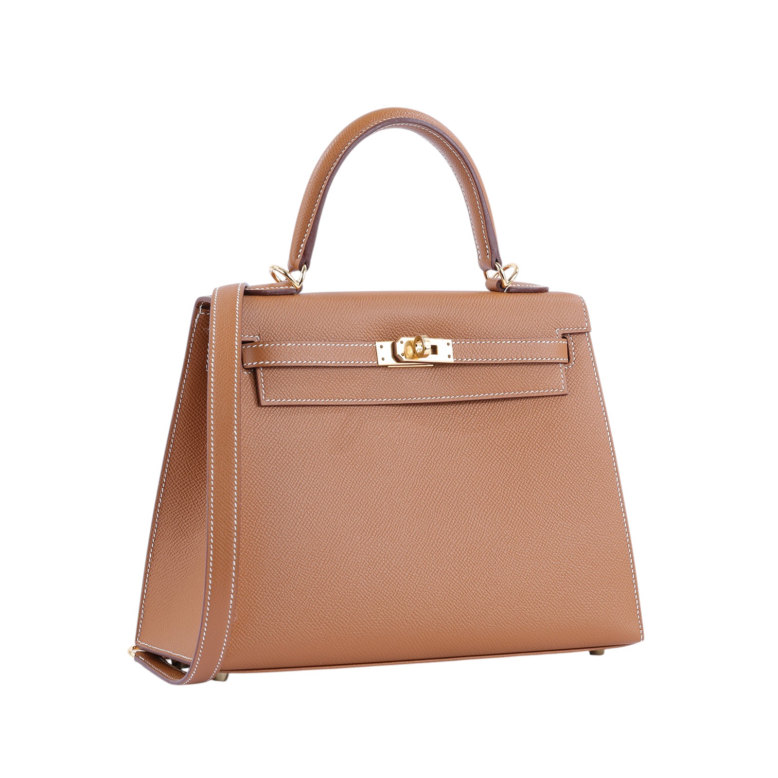 愛馬仕 Hermes Kelly Bag 凱莉包 25 KL25 Z刻 金棕KELLY25 EPSOM 防塵袋/原廠盒子/鎖組/購買證明