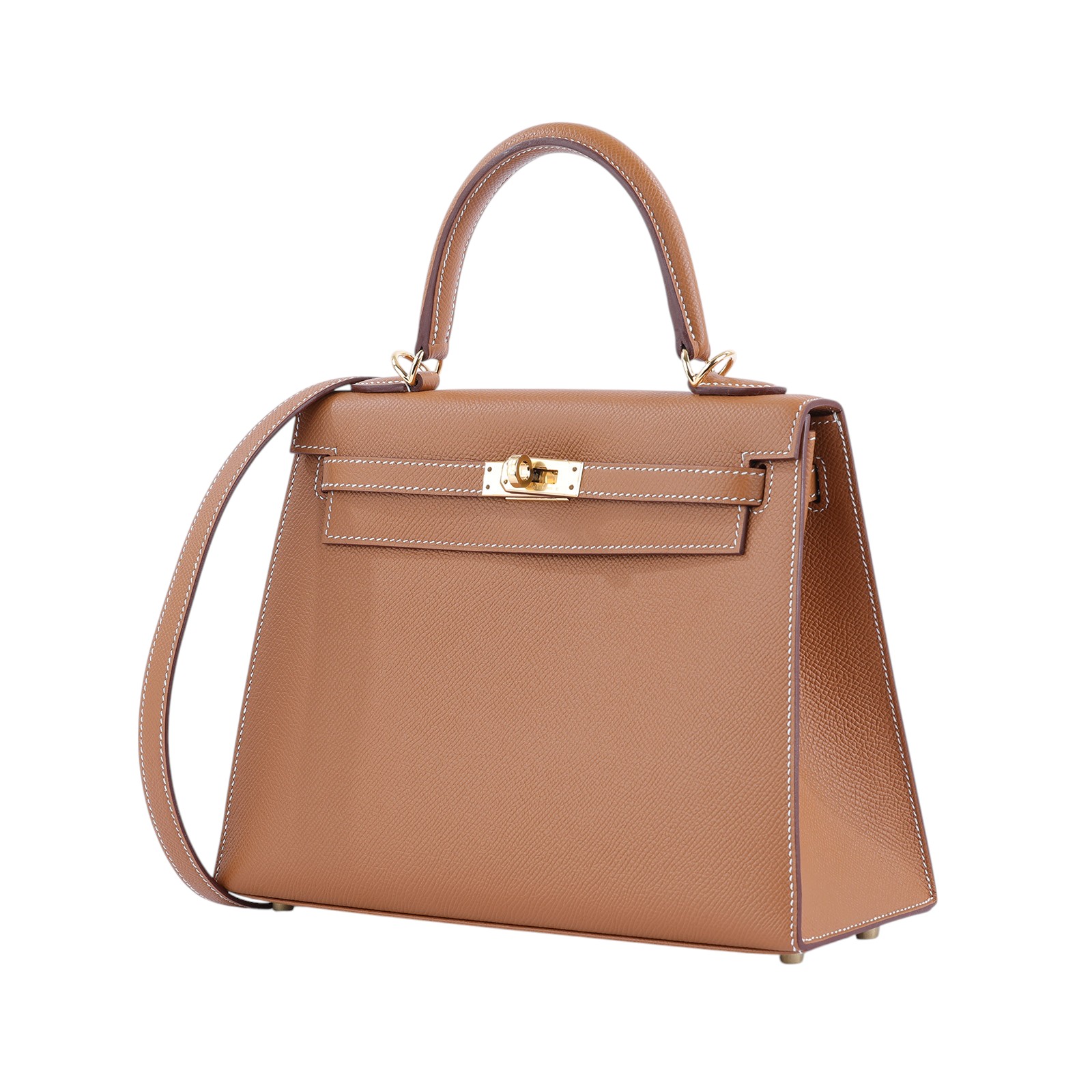 愛馬仕 Hermes Kelly Bag 凱莉包 25 KL25 Z刻 金棕KELLY25 EPSOM 防塵袋/原廠盒子/鎖組/購買證明