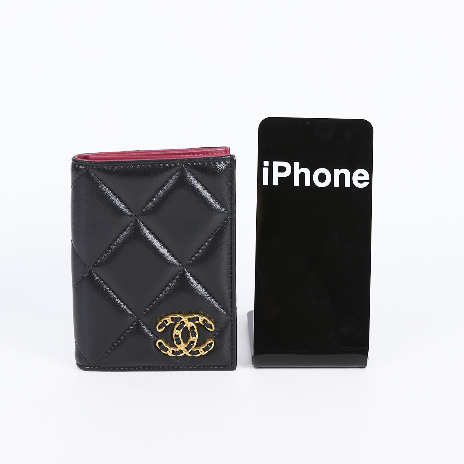 香奈兒 CHANEL 19 菱格紋 護照套 AP3363 晶片款 黑19護照夾 防塵袋/原廠盒子