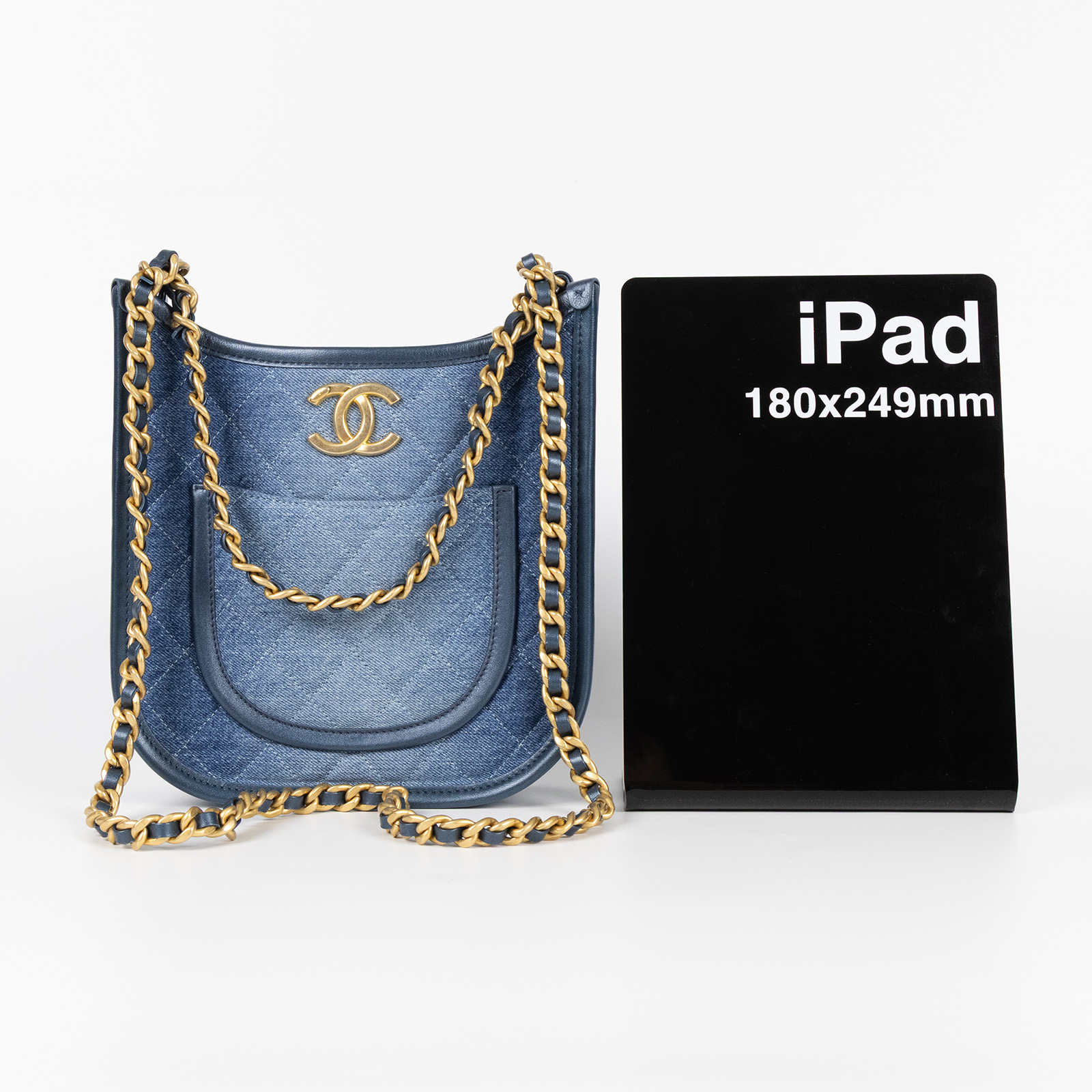 香奈兒 CHANEL 流浪包 Hobo Bag CC LOGO 斜背包 AS4532 晶片款 牛仔Hobo二用斜背包 防塵袋