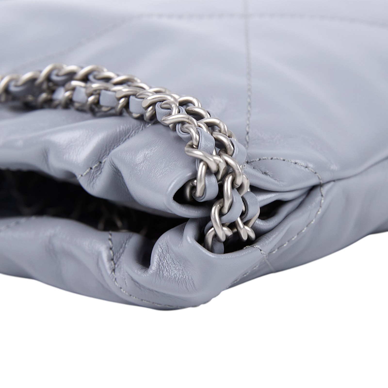 香奈兒 CHANEL 22 迷你 束口包 AS3980 晶片款 灰銀22 MINI 防塵袋/原廠盒子/購買證明影本