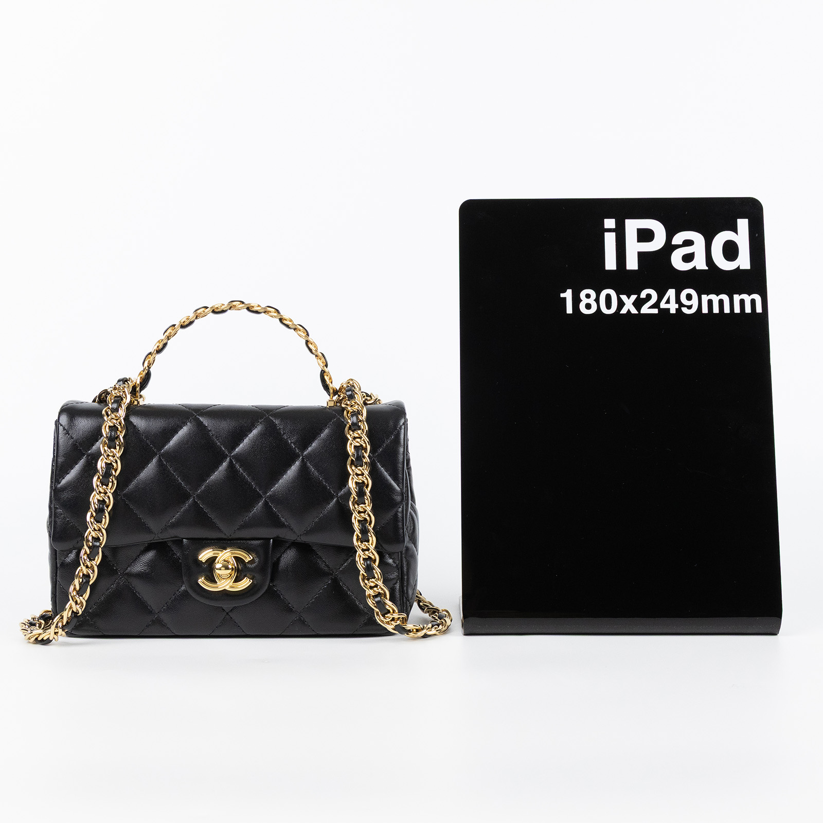 香奈兒 CHANEL Handle 20 迷你 手提 口蓋包 AS4023 晶片款 黑手提2WAY 防塵袋/原廠盒子/購買證明影本