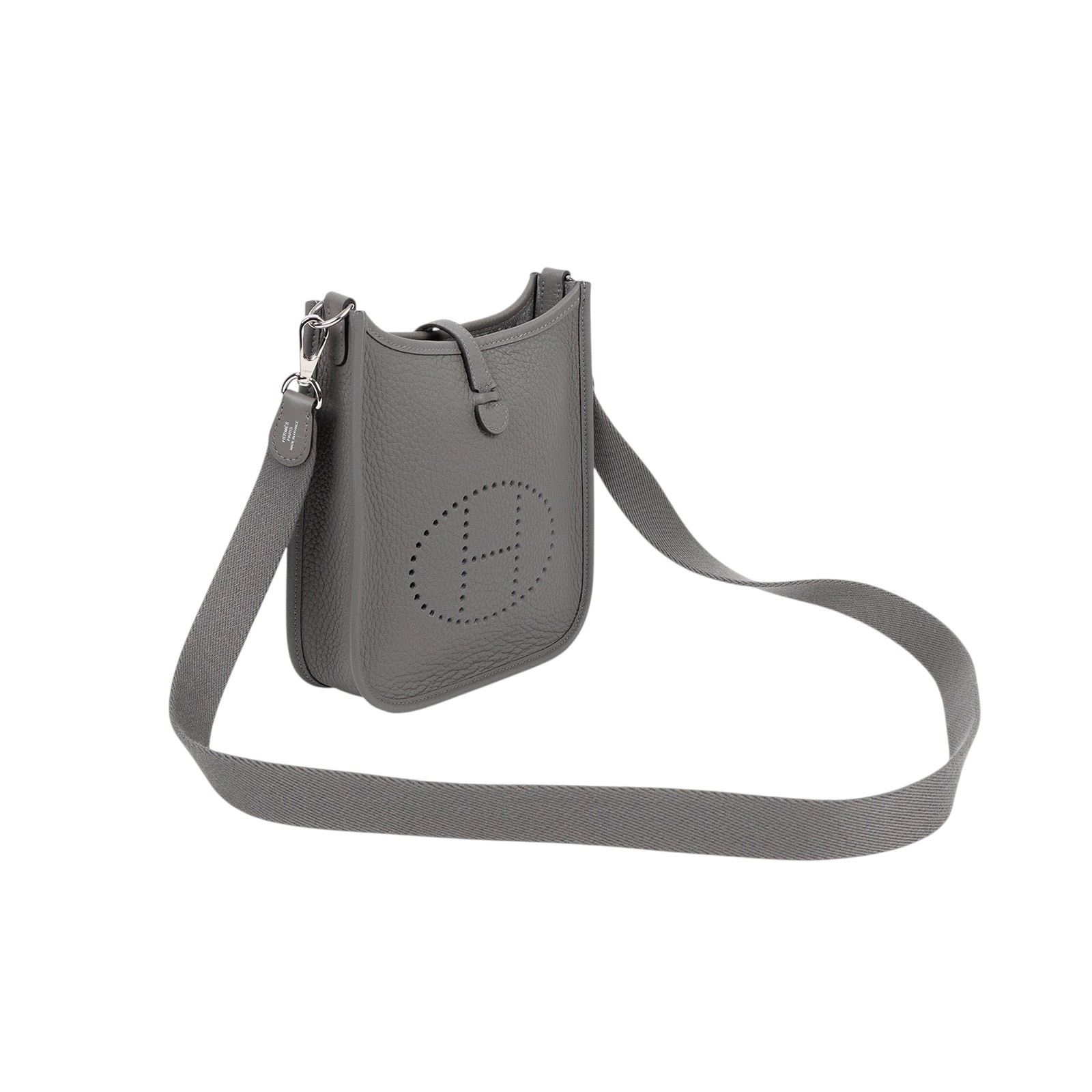 愛馬仕 Hermes Evelyne Bag Mini 伊芙琳包 Evelyne 16 EV16 B刻 積雨雲灰MINI EVELYNE 原廠盒子/防塵袋