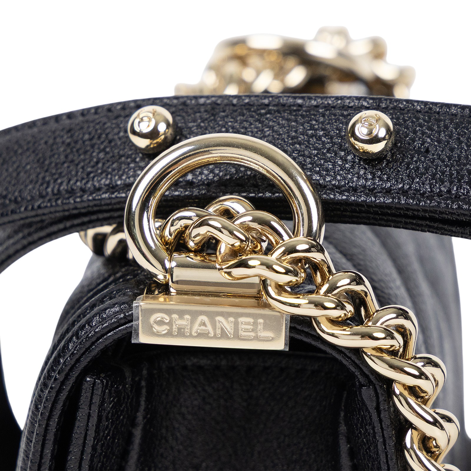 香奈兒 CHANEL Boy 迷你 口蓋包 A67364 晶片款 黑金荔枝MINI BOY 原廠盒子