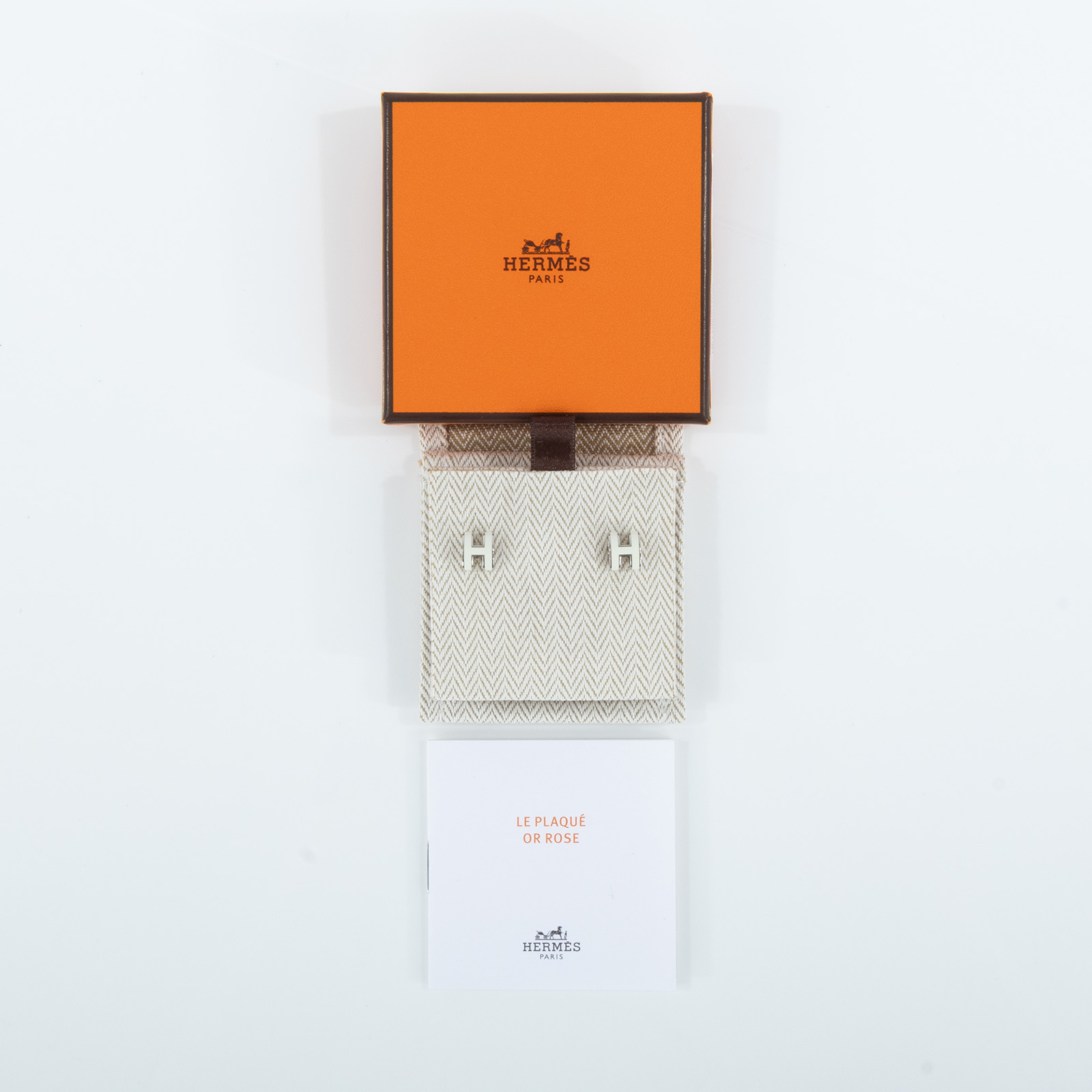 愛馬仕 Hermes Mini Pop H 耳釘 白色 H608002FP49 白銀MINI POP H耳環 原廠盒子
