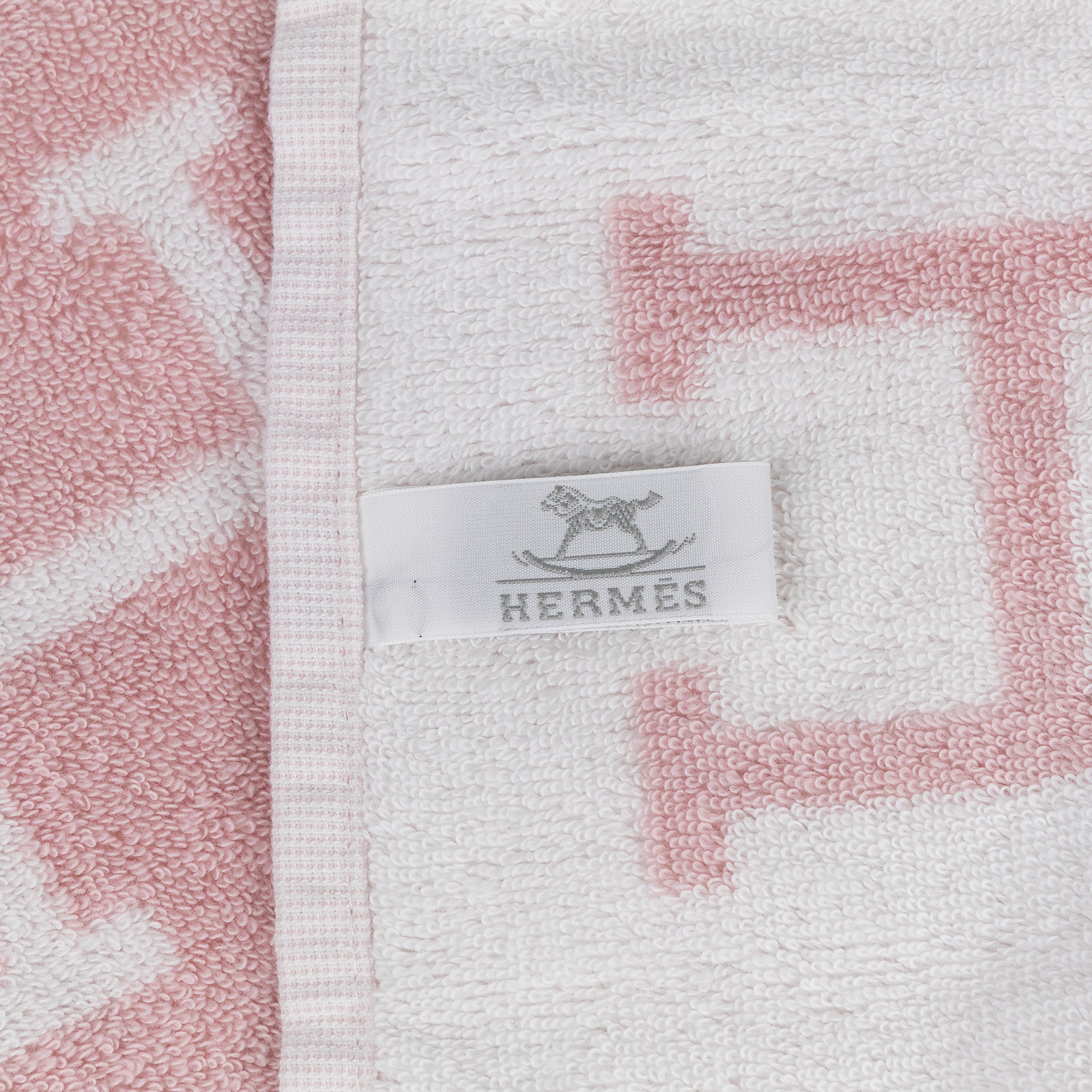 愛馬仕 Hermes Avalon 毛巾 丁香粉 H102192Mv02 粉小浴巾2 無附屬品