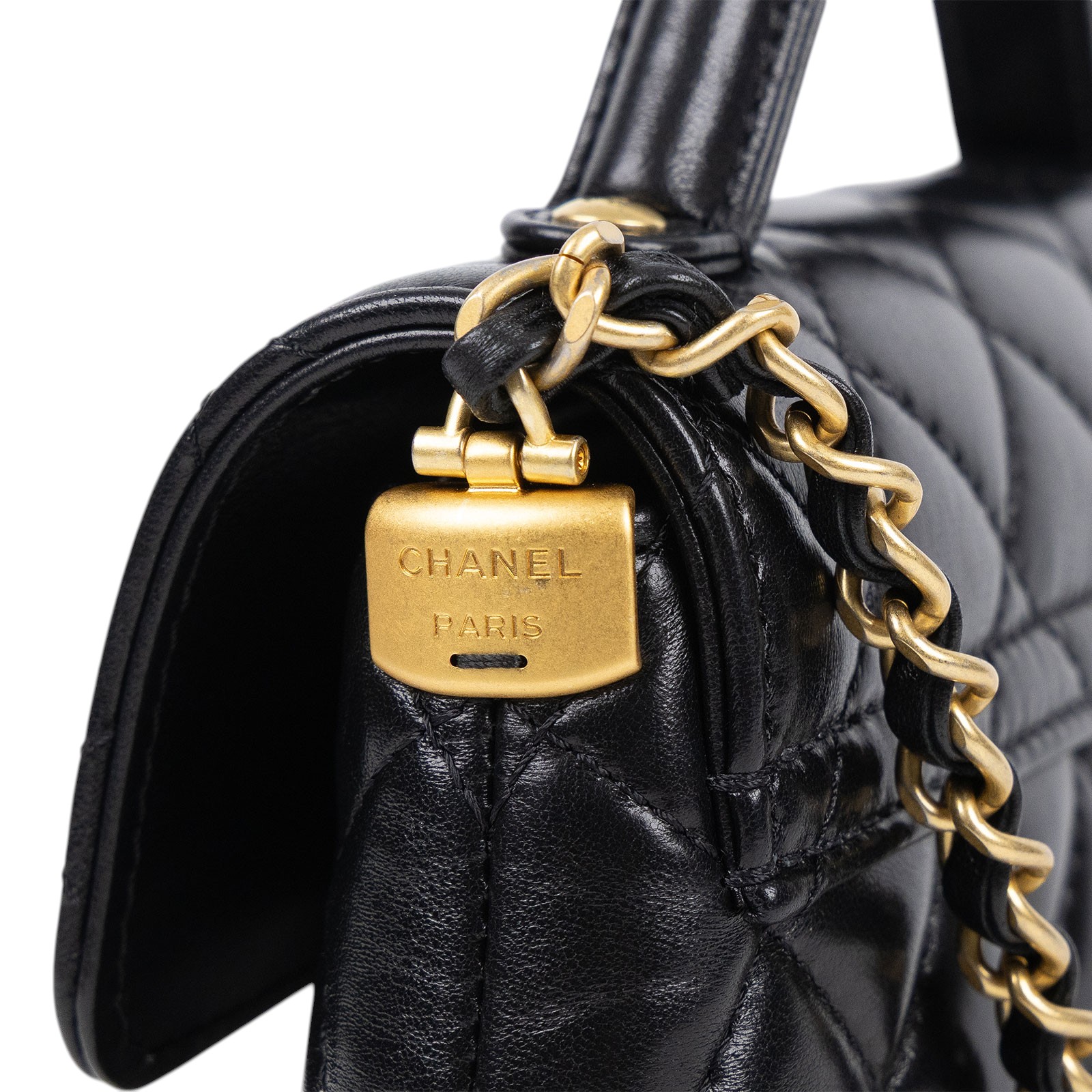 香奈兒 CHANEL Handle 手把口蓋包  小型 AS5355 B19386 晶片款 黑手提2WAY 防塵袋/原廠盒子