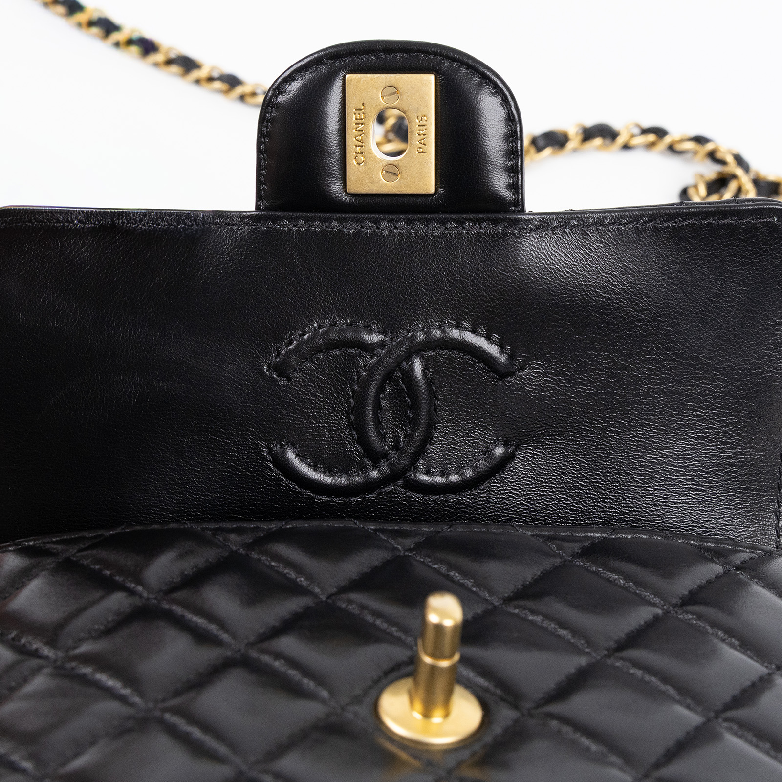 香奈兒 CHANEL Handle 手把口蓋包  小型 AS5355 B19386 晶片款 黑手提2WAY 防塵袋/原廠盒子