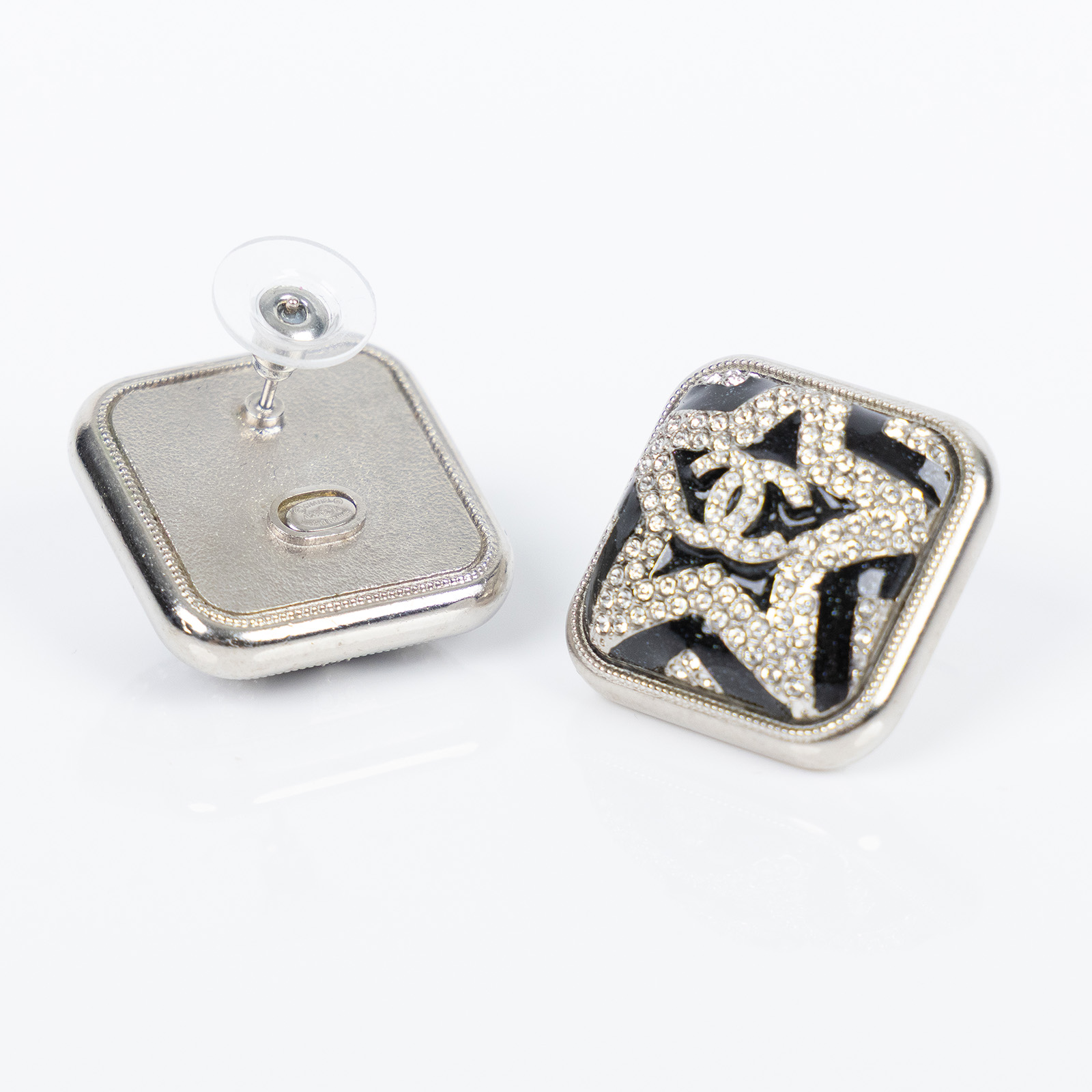 香奈兒 CHANEL 耳釘 ABB924 B14709A23 K 黑白水鑽LOGO耳環 原廠盒子