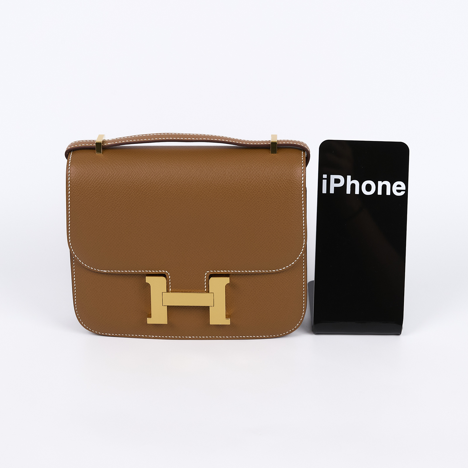 愛馬仕 Hermes Constance Bag 康康包 MIni 18 金色五金 金棕色 H056347CC37 Z刻  防塵袋/原廠盒子/購買證明