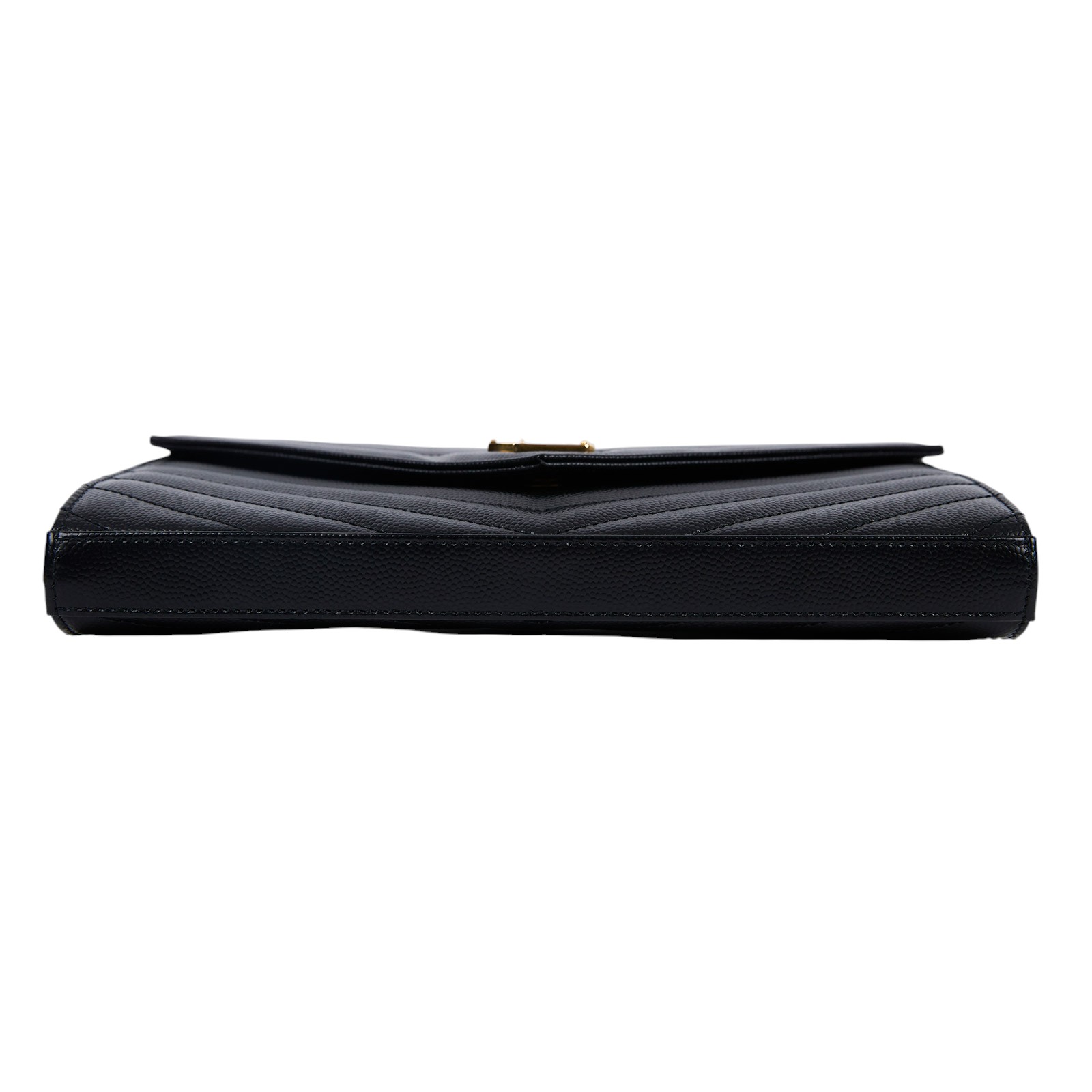 聖羅蘭 YSL SAINT LAURENT Cassandre 經典粒面皮革 鏈條 錢包 金色五金 377828BOW01 黑金魚子醬WOC 無附屬品