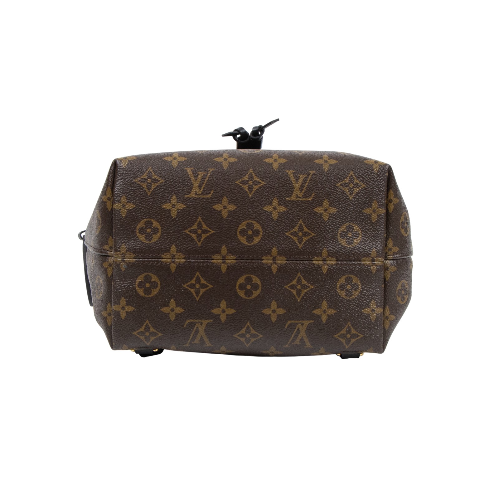 路易威登 LOUIS VUITTON Montsouris PM 經典帆布 牛皮 扣式 束口 後背包 棕色 黑色 M45515 晶片款  原廠盒子/防塵袋/購買證明