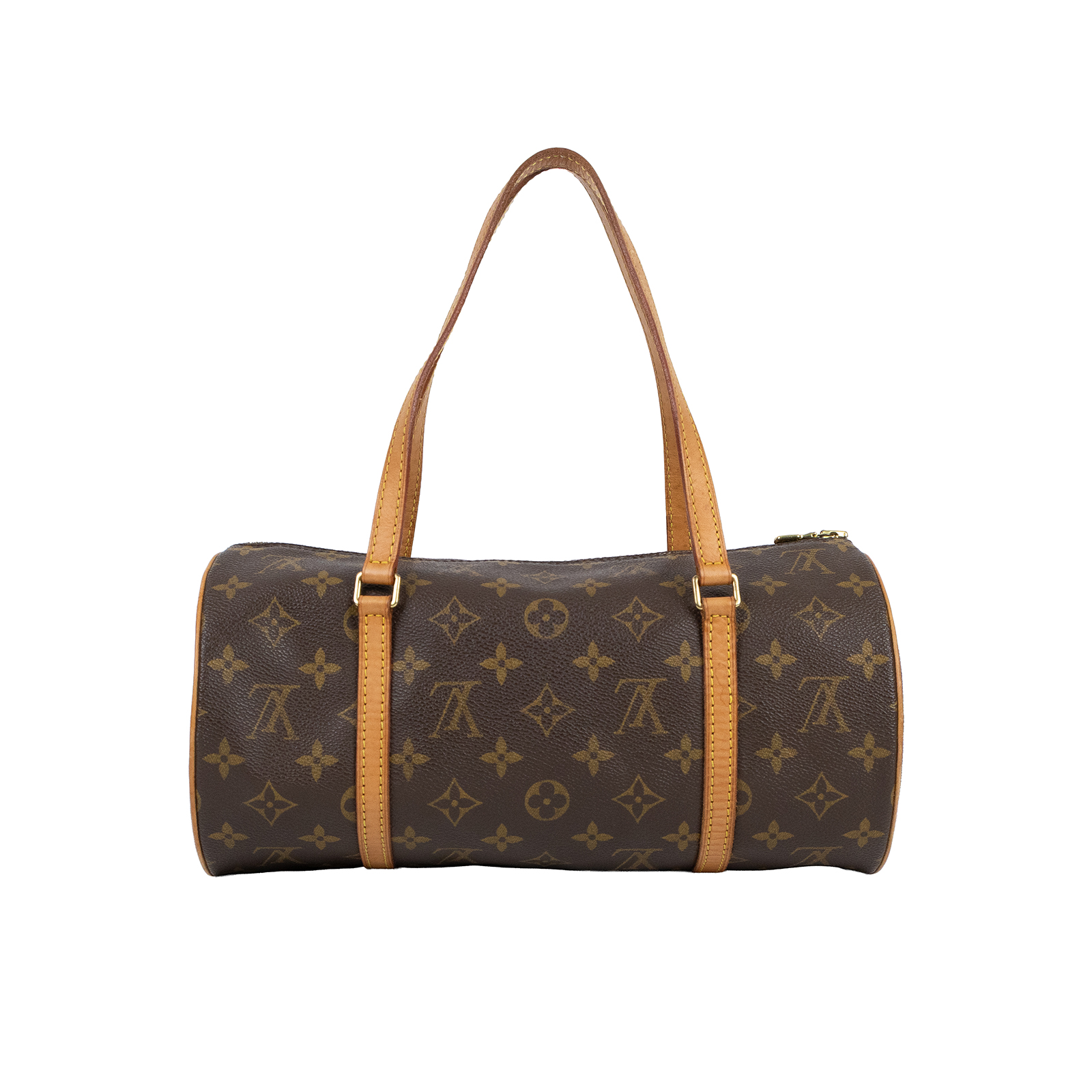 路易威登 LOUIS VUITTON Papillon 30原花 圓筒手提包 M51385 棕原花圓筒子母包 內袋