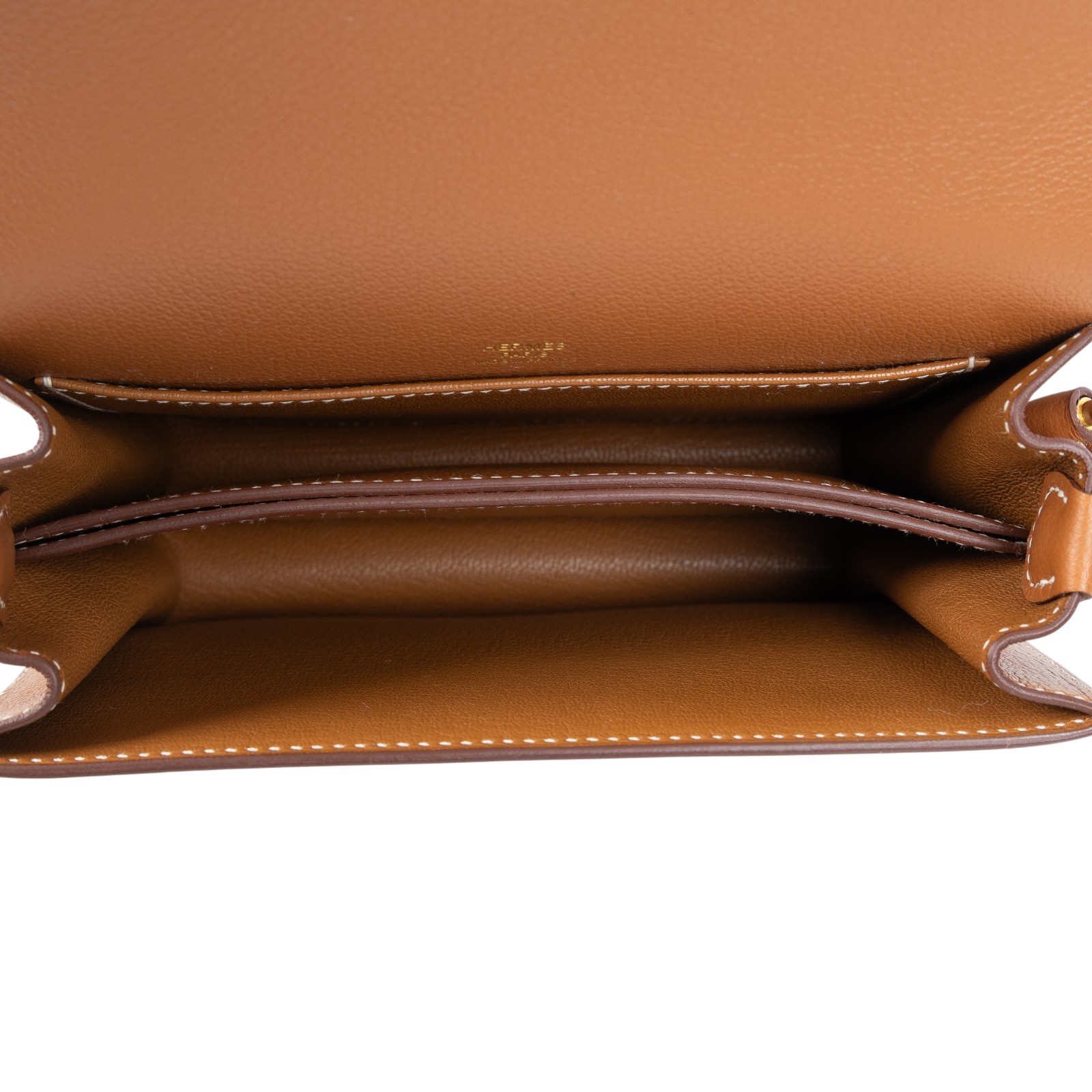 愛馬仕 Hermes Roulis 豬鼻子 斜背包 18 Mini 金色五金 金棕色 H070510CP37 /  原廠盒子/購買證明/防塵袋