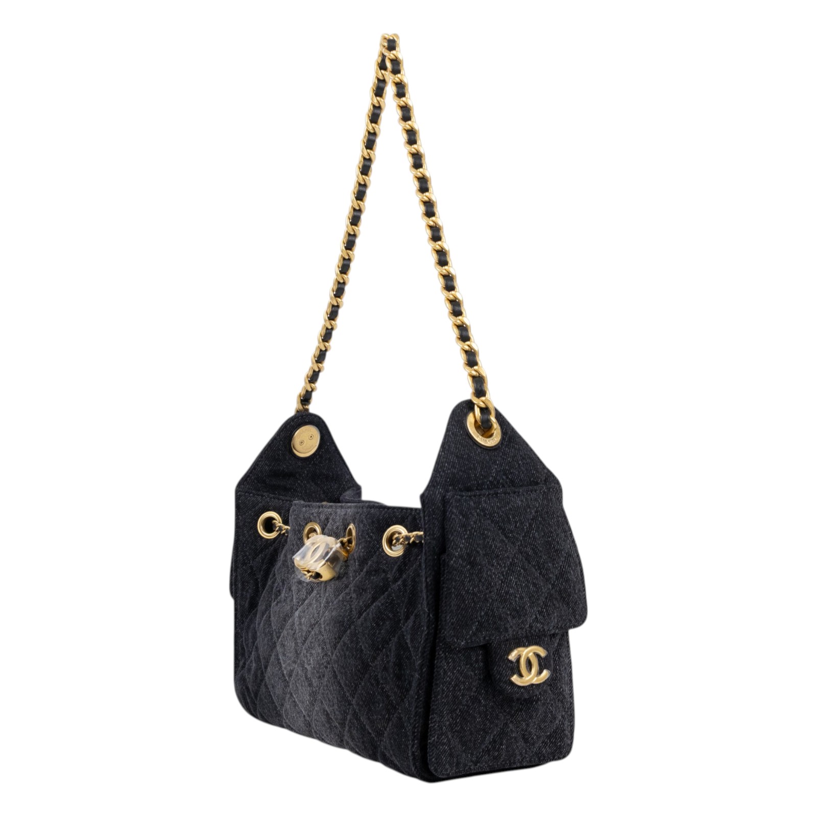 香奈兒 CHANEL 25 迷你包 AS5631 晶片款 黑牛仔25 MINI 防塵袋/原廠盒子