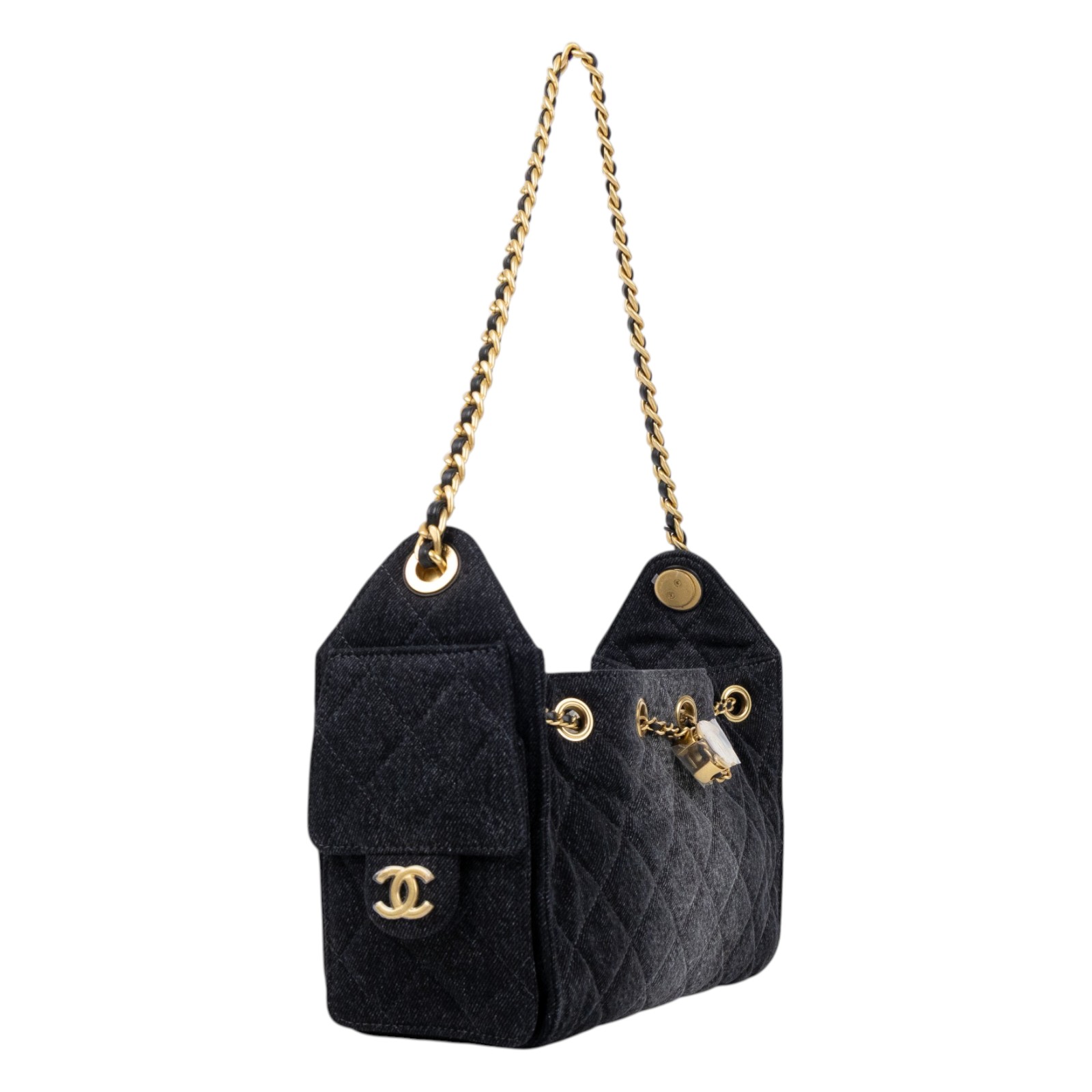 香奈兒 CHANEL 25 迷你包 AS5631 晶片款 黑牛仔25 MINI 防塵袋/原廠盒子