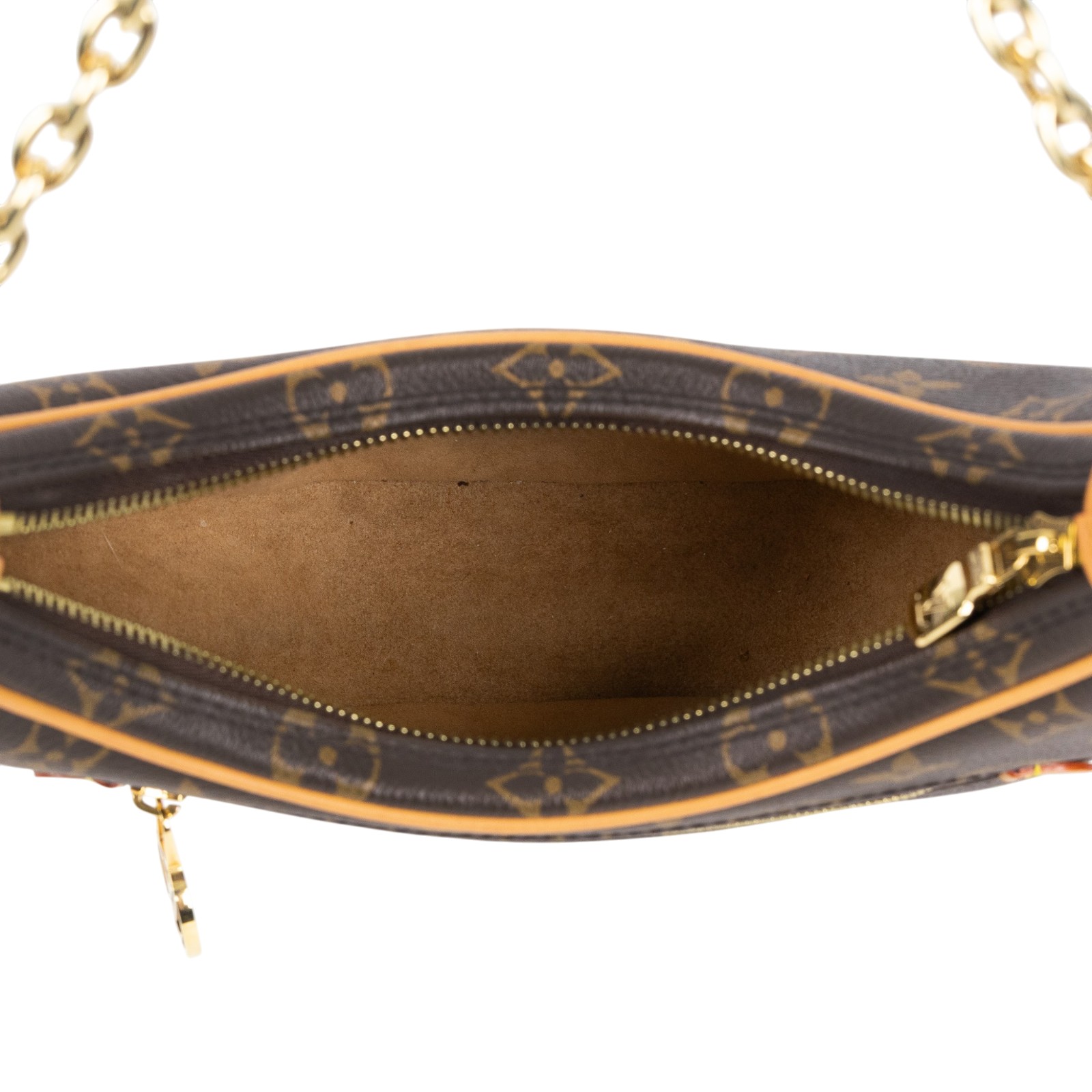 路易威登 LOUIS VUITTON Loop 半月 法棍包 豌豆包 老花 腋下單肩包 M81098 晶片款 原花LOOP彎月包 PM 背帶2
