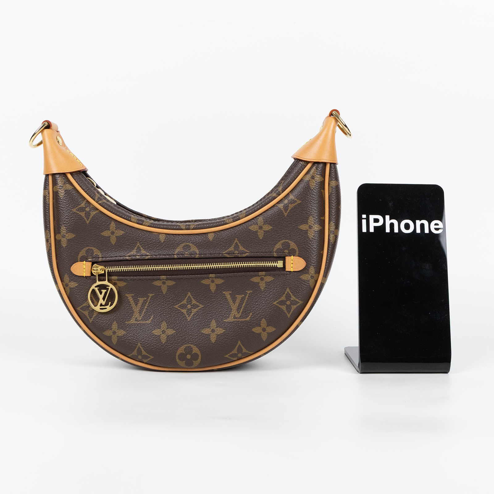路易威登 LOUIS VUITTON Loop 半月 法棍包 豌豆包 老花 腋下單肩包 M81098 晶片款 原花LOOP彎月包 PM 背帶2