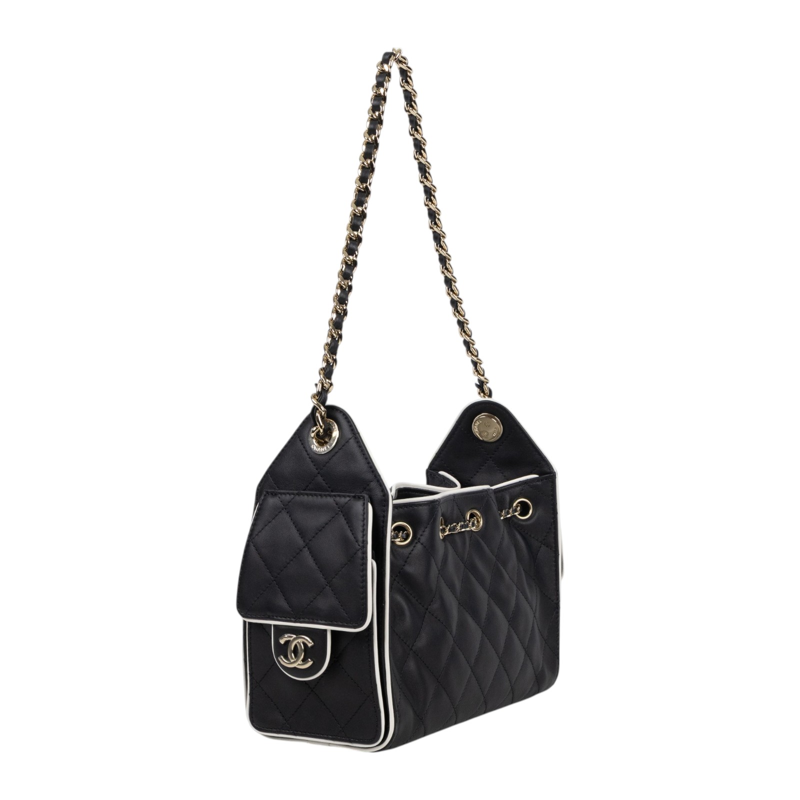 香奈兒 CHANEL 25 迷你包 AS5631 晶片款 黑白邊25包 MINI 防塵袋/原廠盒子