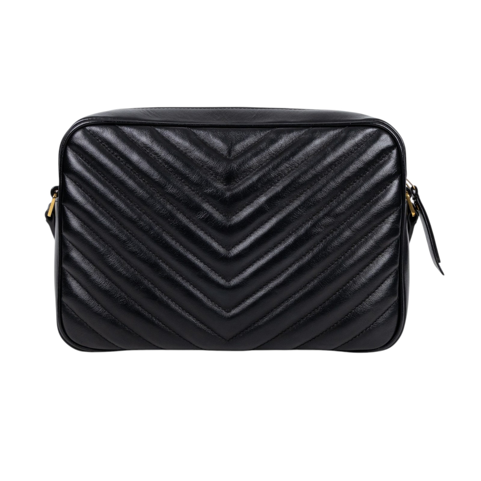 聖羅蘭 YSL SAINT LAURENT Monogram V字紋 流蘇 斜背包 金色五金 520534DV707 黑金流蘇相機包 防塵袋