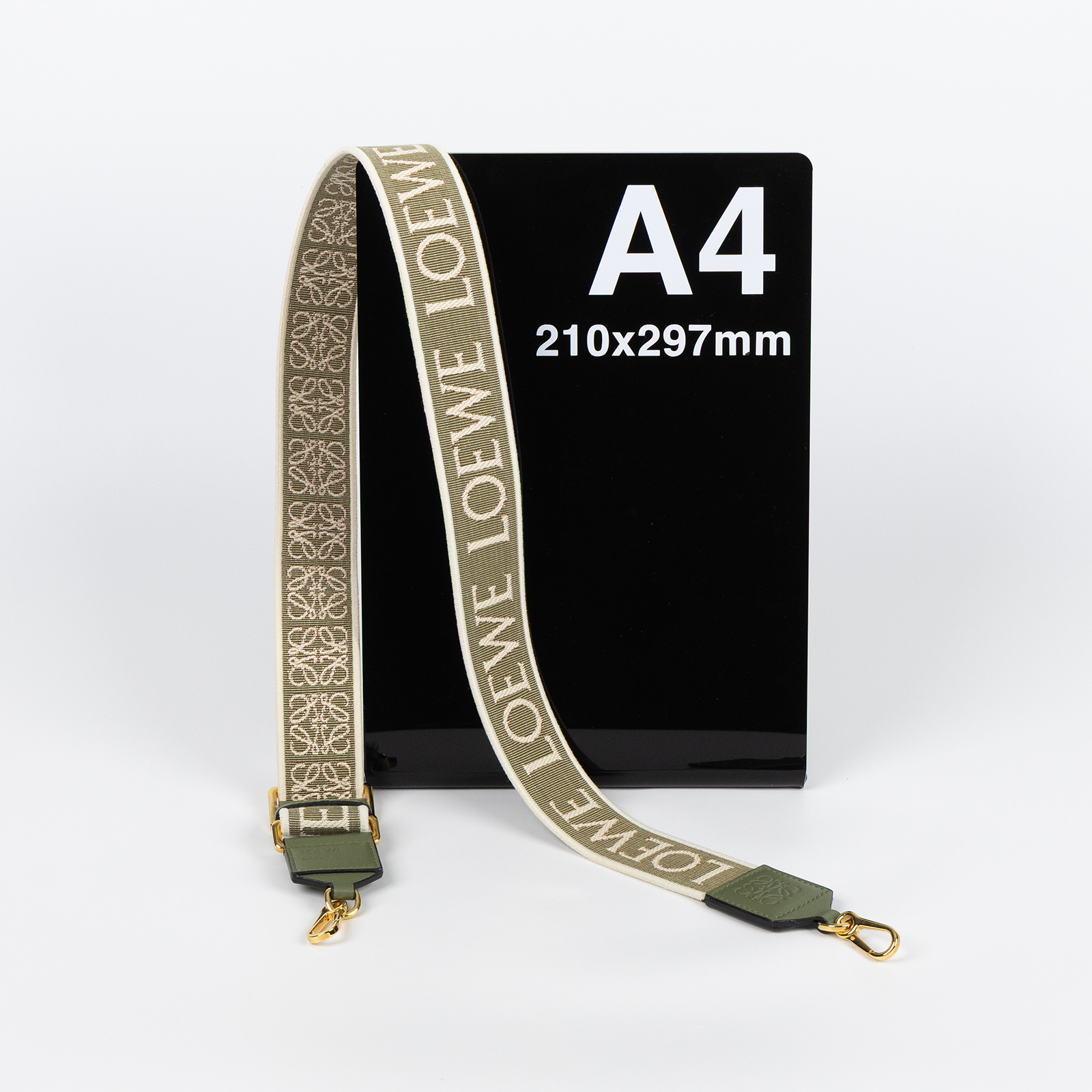 羅意威 LOEWE 緹花織 小牛皮 Anagram 肩帶 C073T87X01 綠帆布Anagram背帶 防塵袋