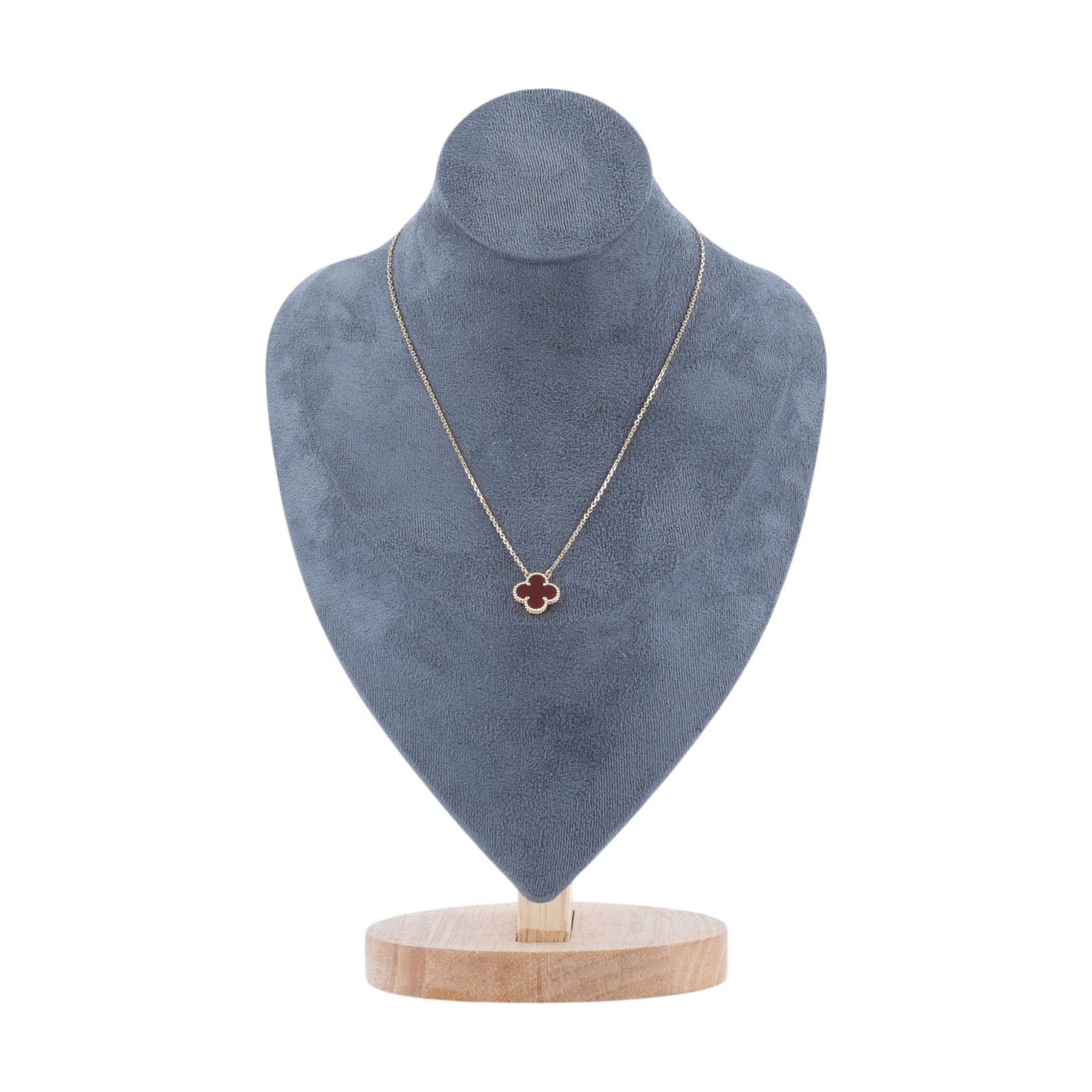 梵克雅寶 Van Cleef & Arpels Vintage Alhambra 吊墜 小型 VCARD38500 YG 紅玉髓幸運草項鍊 原廠盒子/購買證明