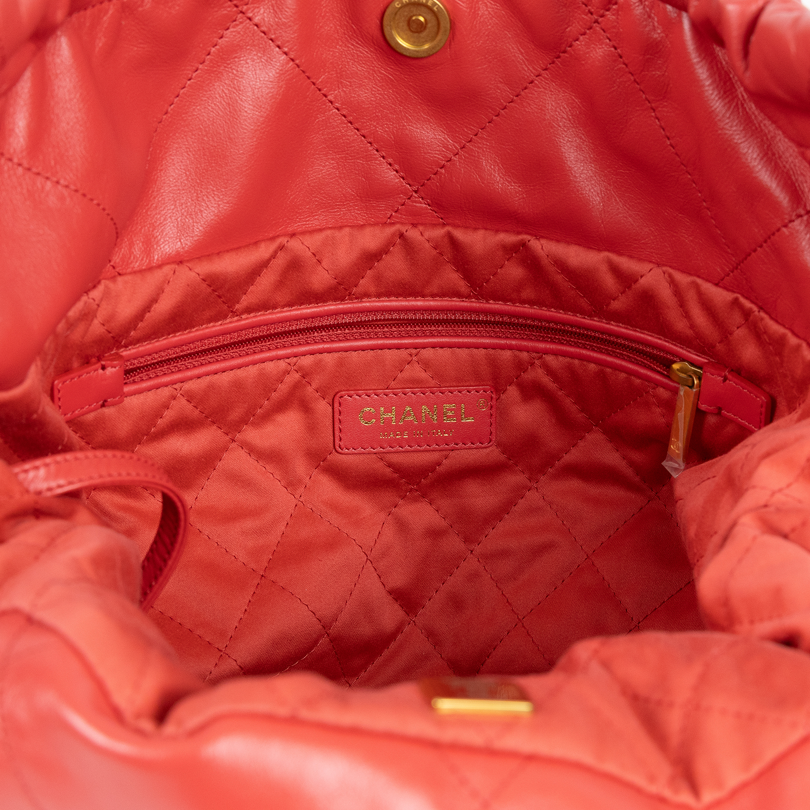 香奈兒 CHANEL 22 中型 束口包 AS3261 晶片款 莓果紅22包 中號 內袋