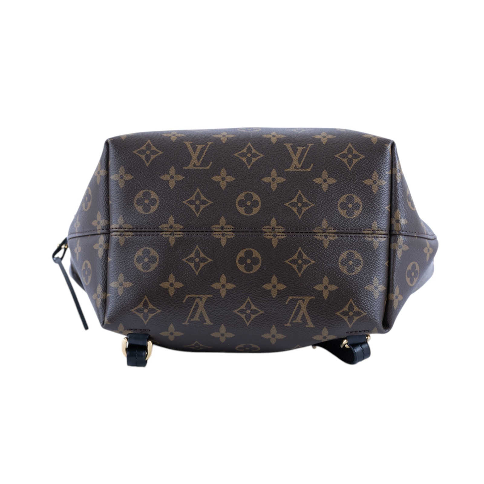 路易威登 LOUIS VUITTON Montsouris PM 經典帆布 牛皮 扣式 束口 後背包 棕色 黑色 M45515 晶片款  防塵袋/購買證明